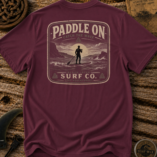 Black Irish Stand Up Paddleboard  Surfing T-shirt