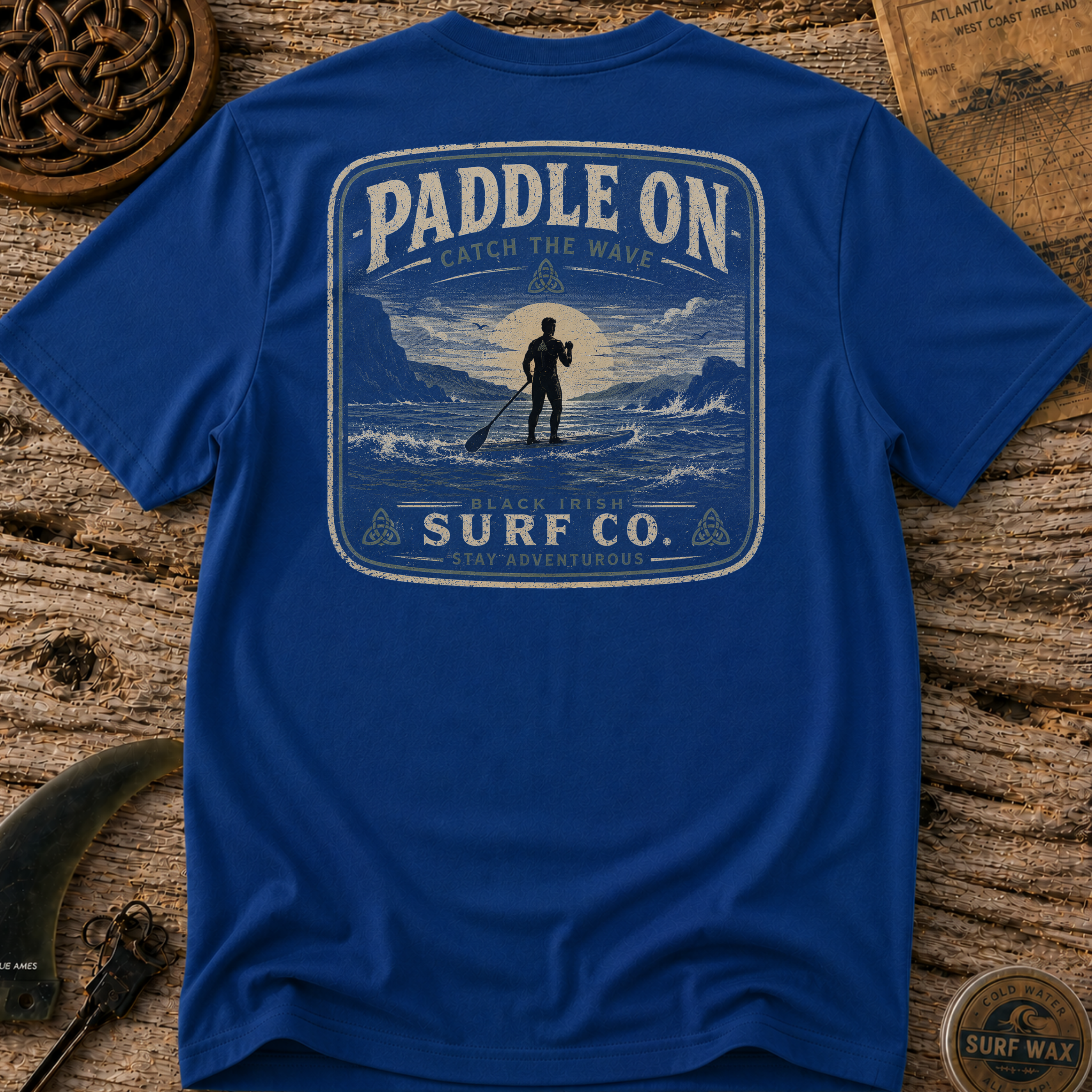 Black Irish Stand Up Paddleboard  Surfing T-shirt