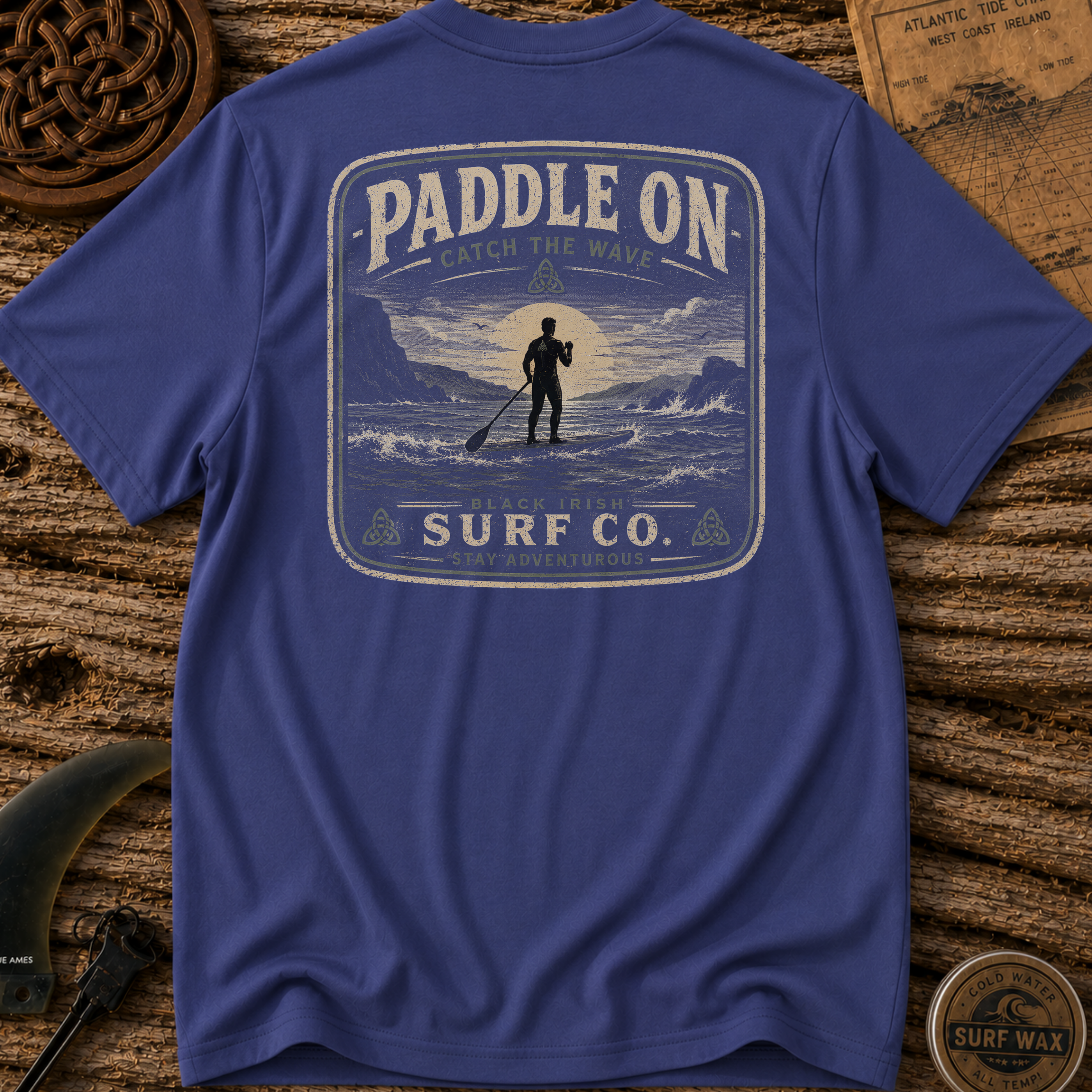 Black Irish Stand Up Paddleboard  Surfing T-shirt