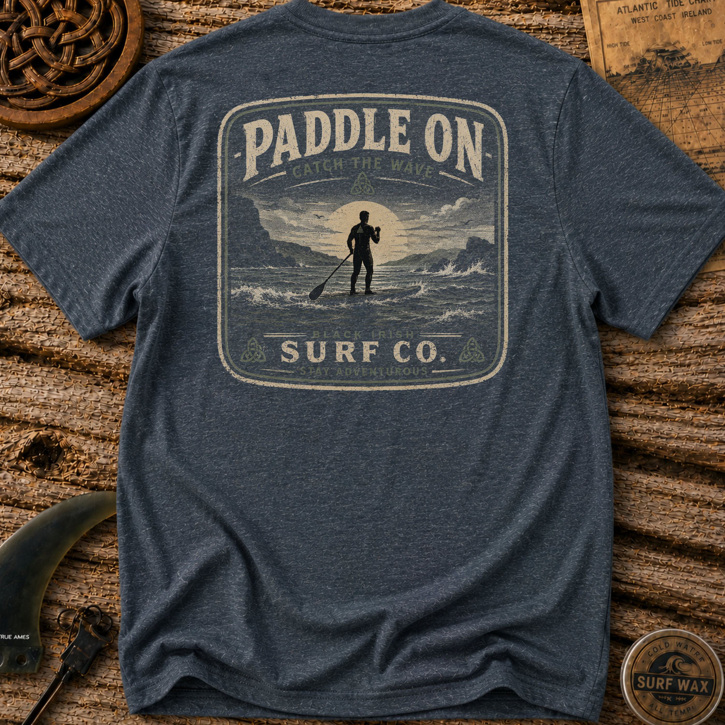 Black Irish Stand Up Paddleboard  Surfing T-shirt