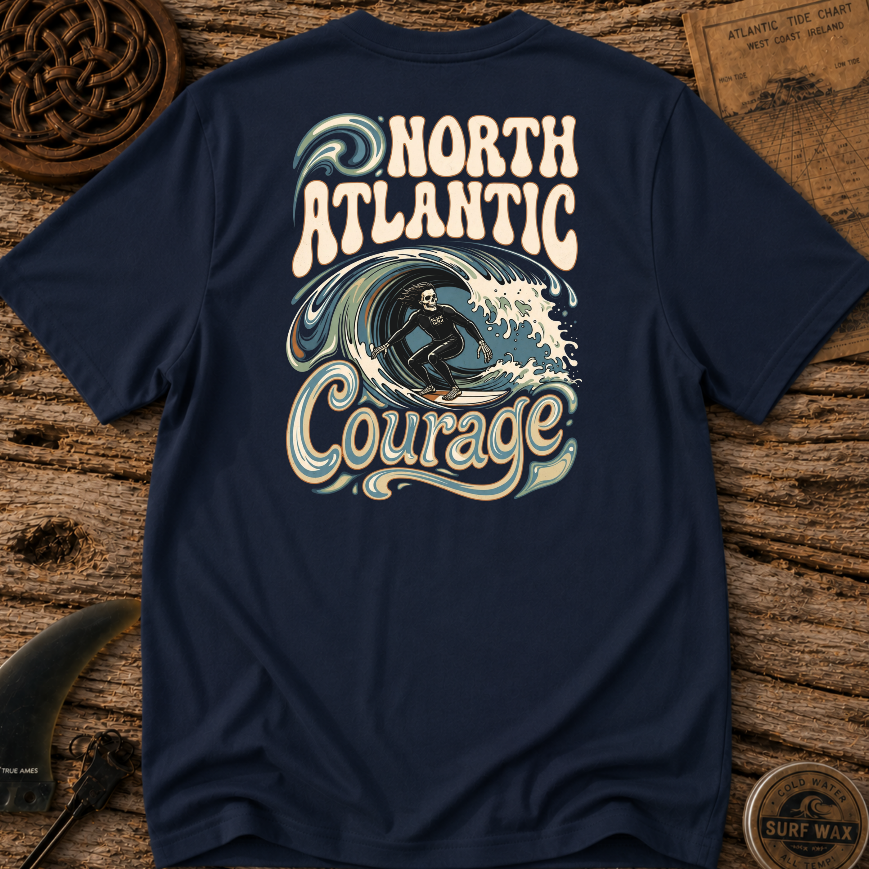 Atlantic Surfing Takes Courage T-shirt