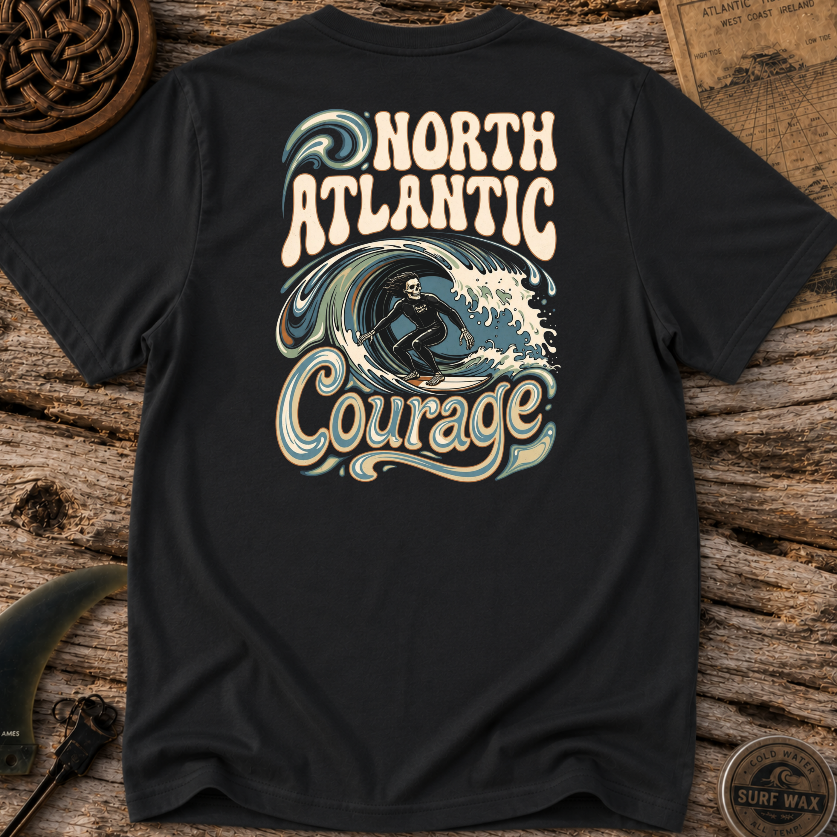 Atlantic Surfing Takes Courage T-shirt