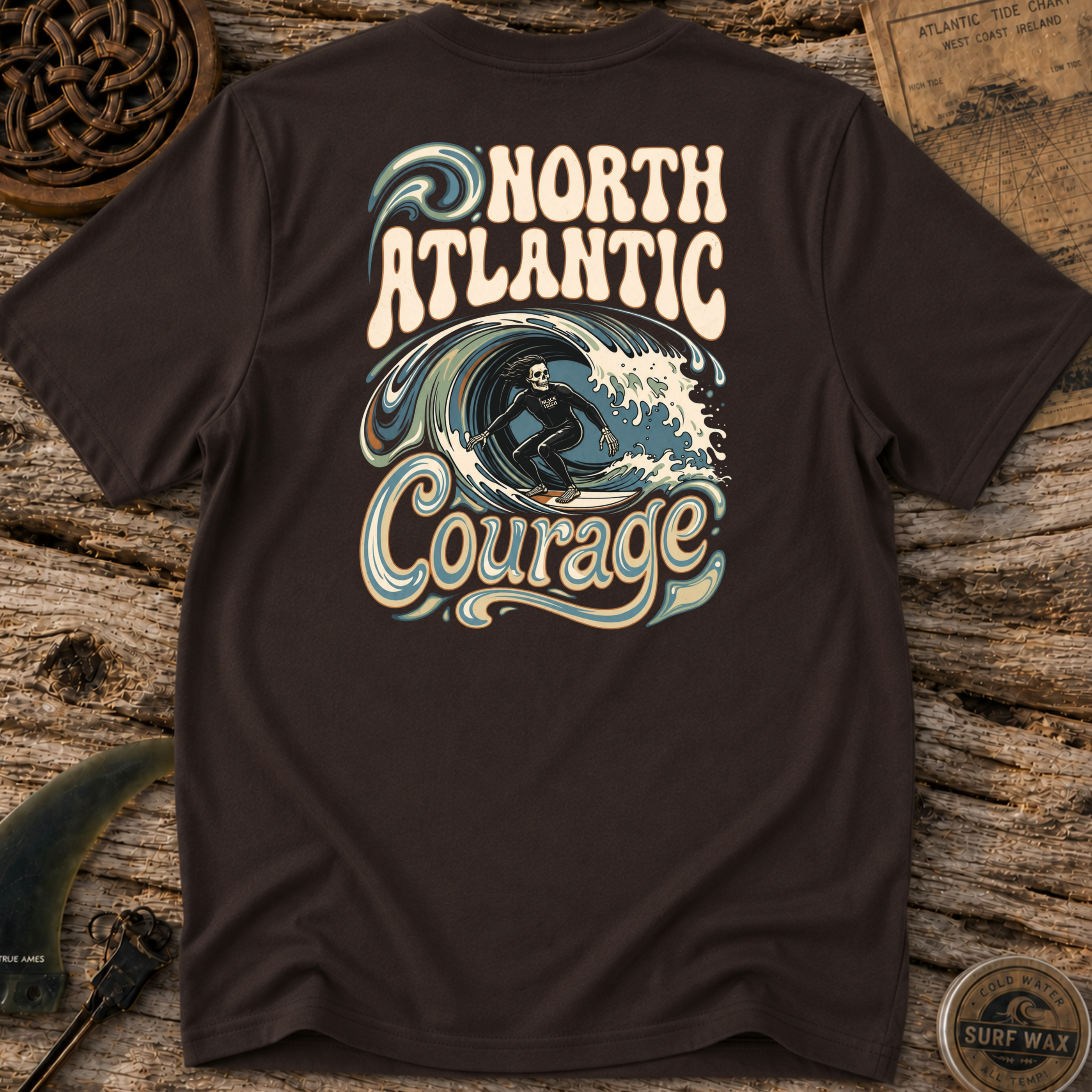 Atlantic Surfing Takes Courage T-shirt