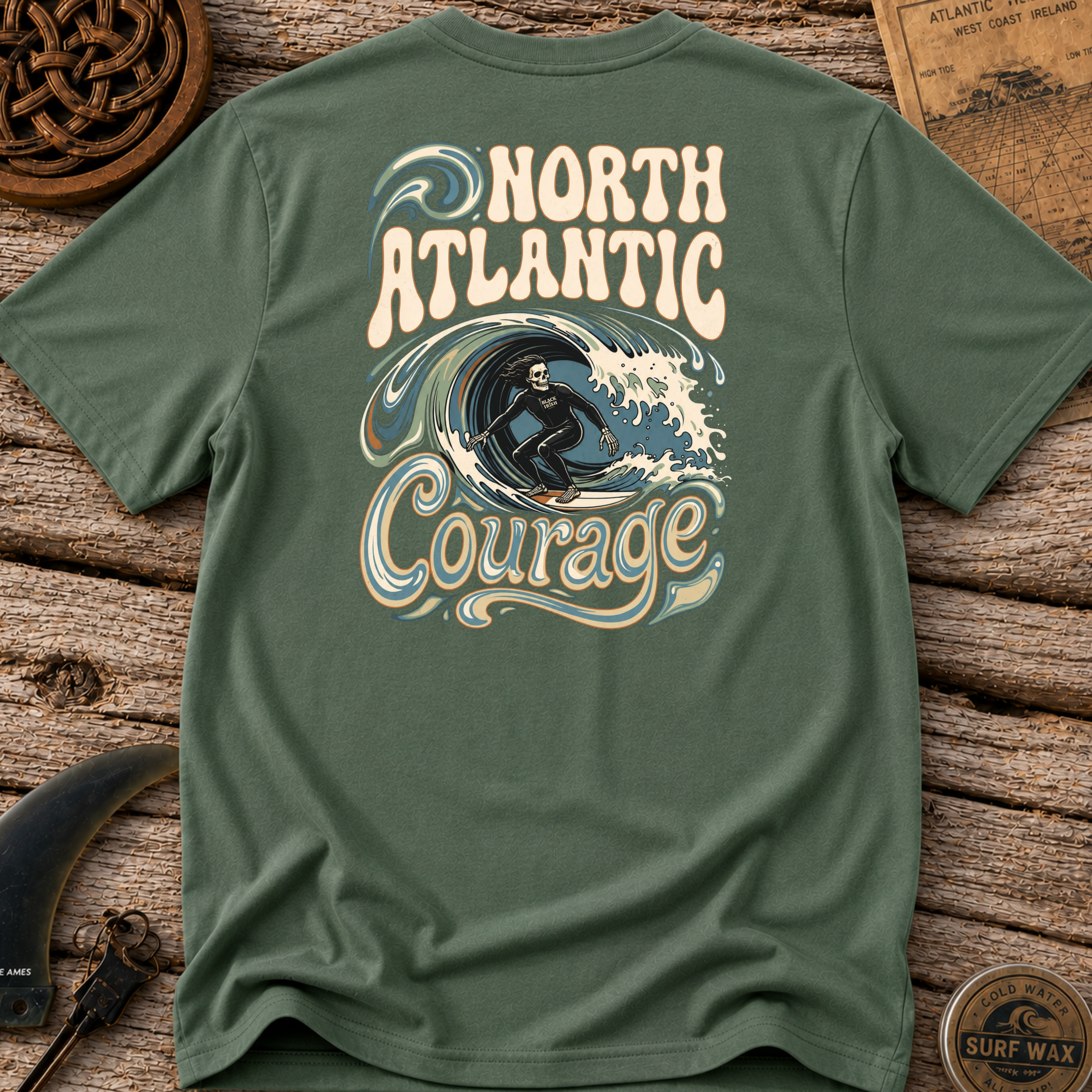 Atlantic Surfing Takes Courage T-shirt