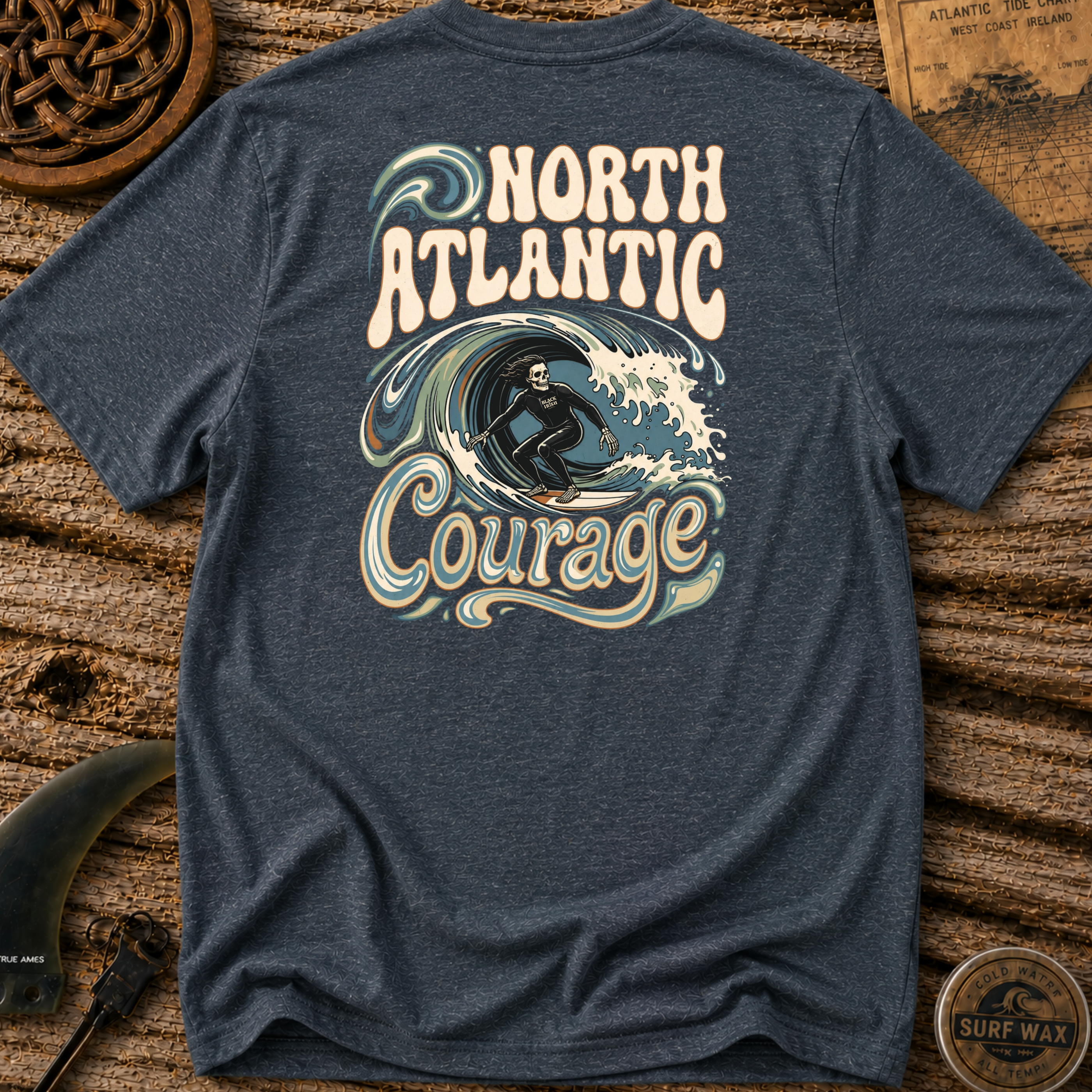Atlantic Surfing Takes Courage T-shirt