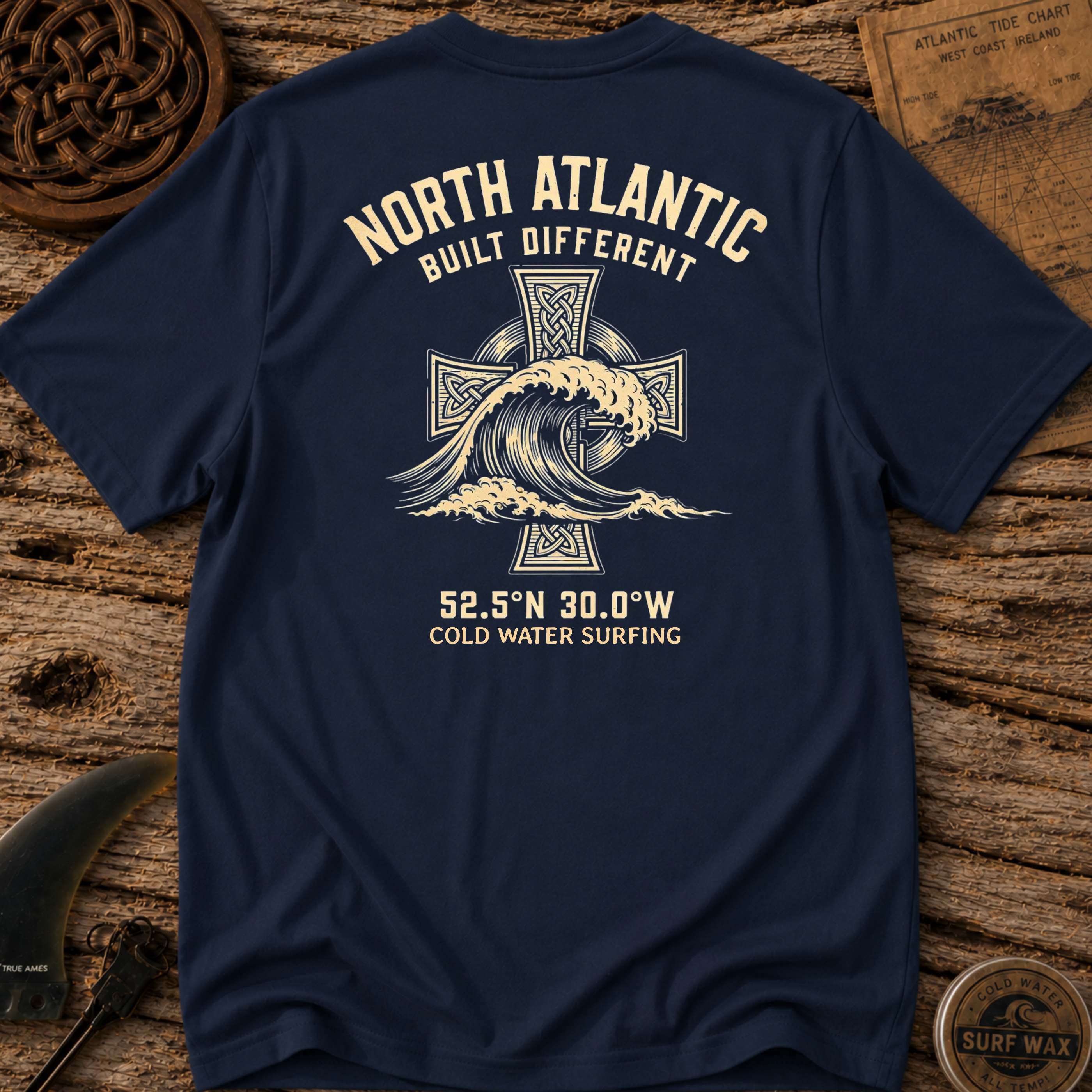 North Atlantic Celtic Cross Surfing T-shirt