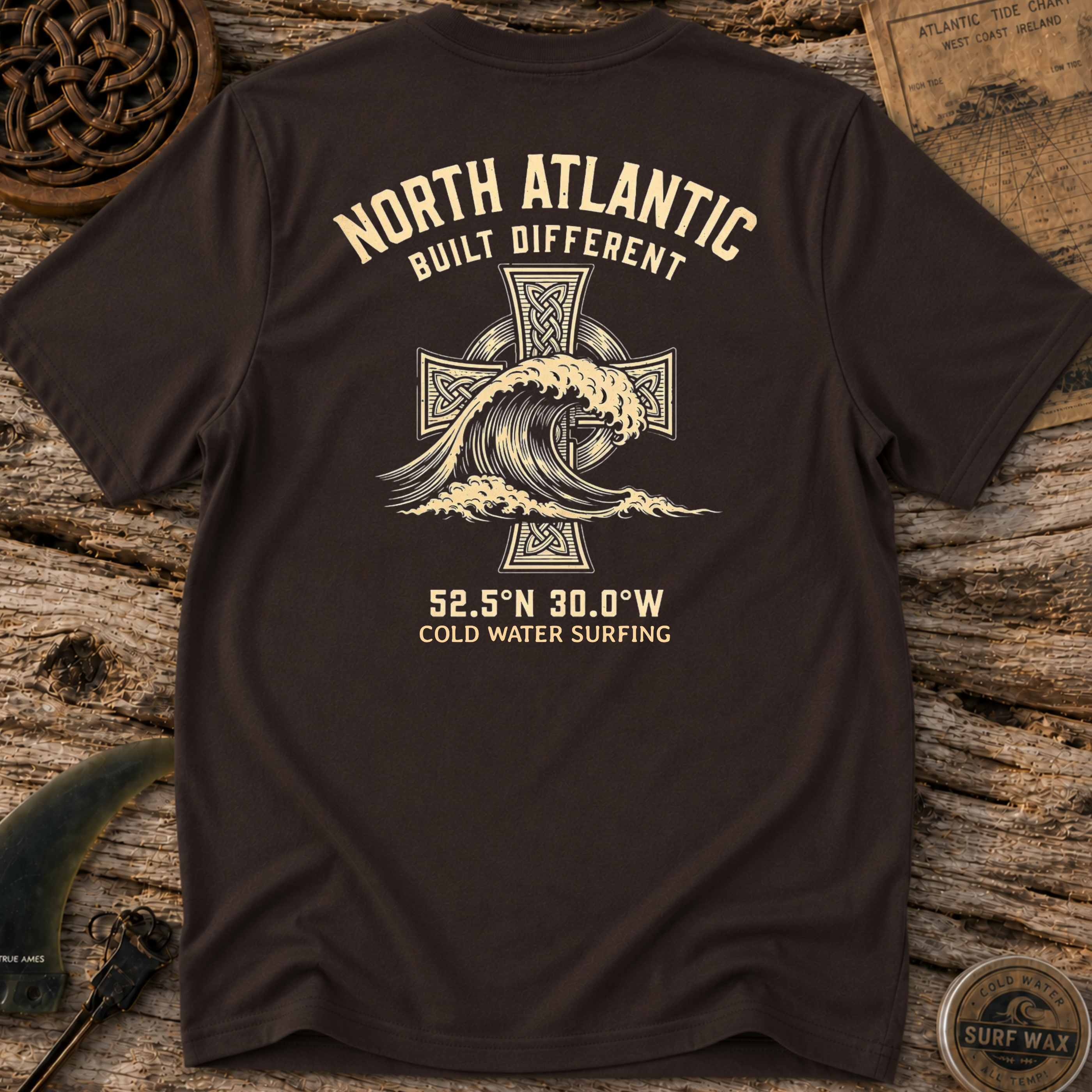 North Atlantic Celtic Cross Surfing T-shirt