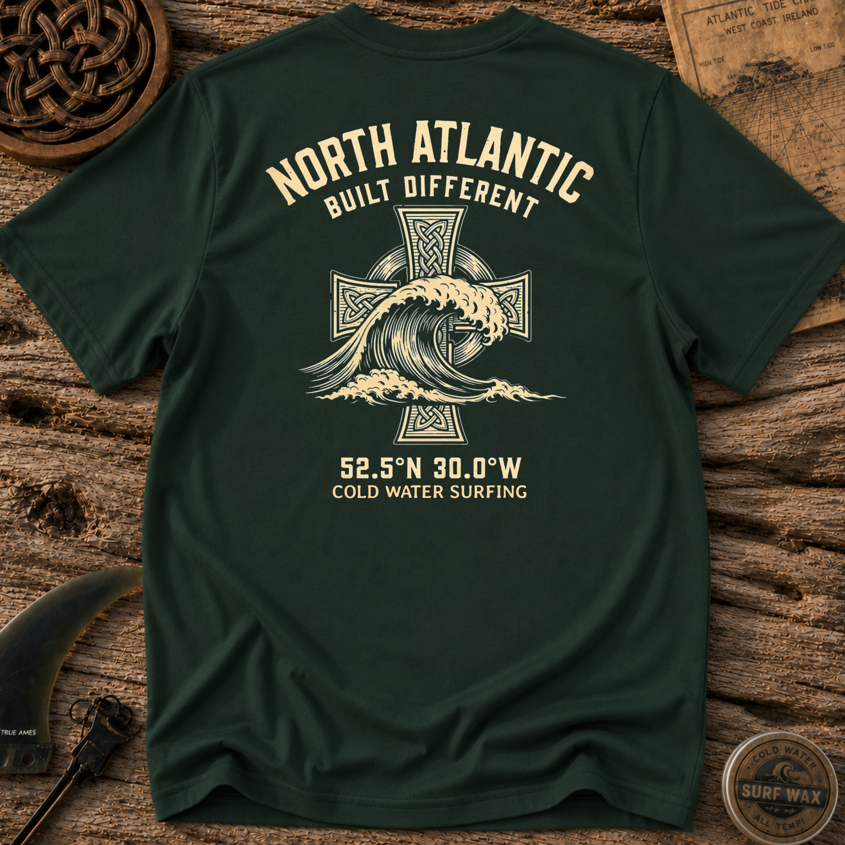 North Atlantic Celtic Cross Surfing T-shirt