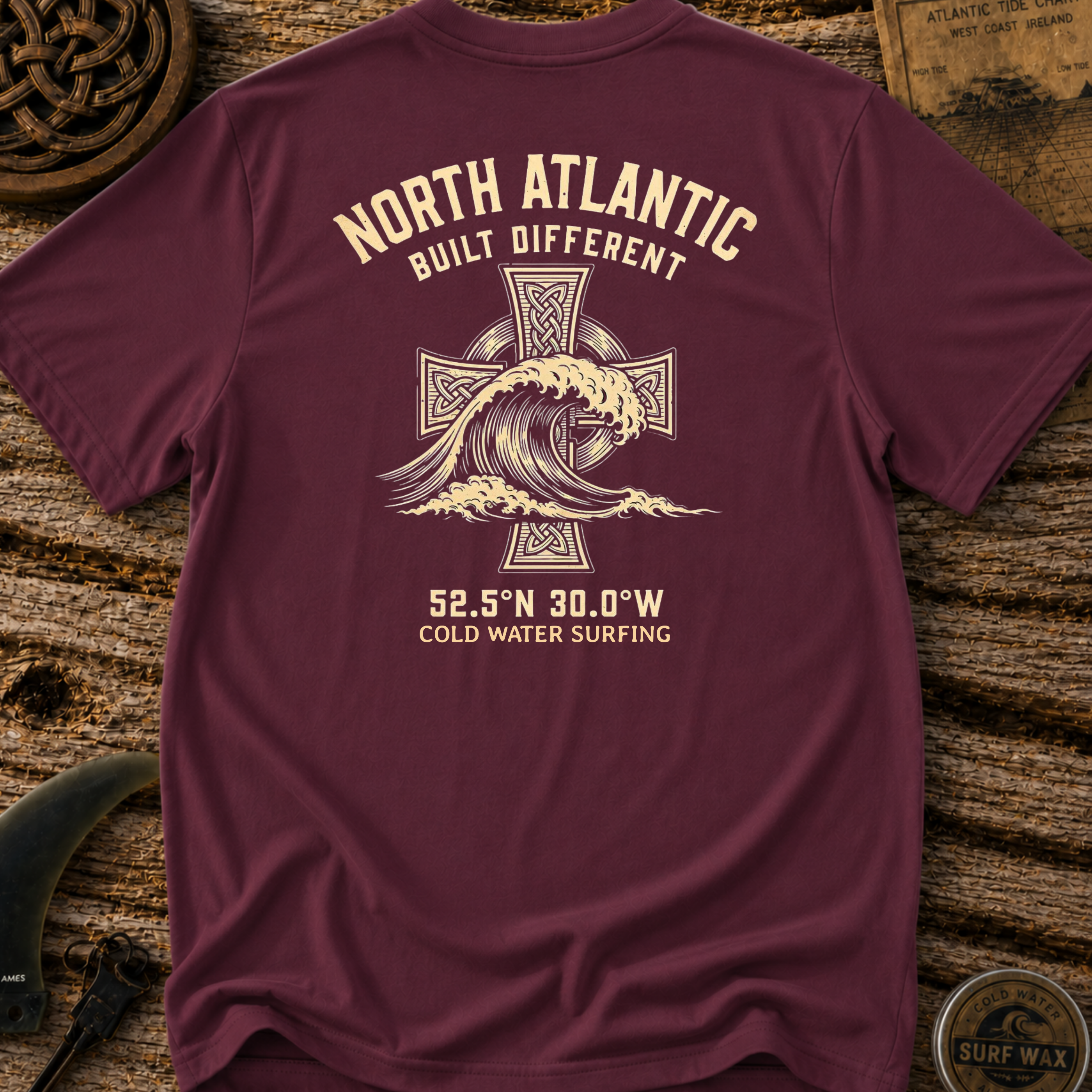 North Atlantic Celtic Cross Surfing T-shirt
