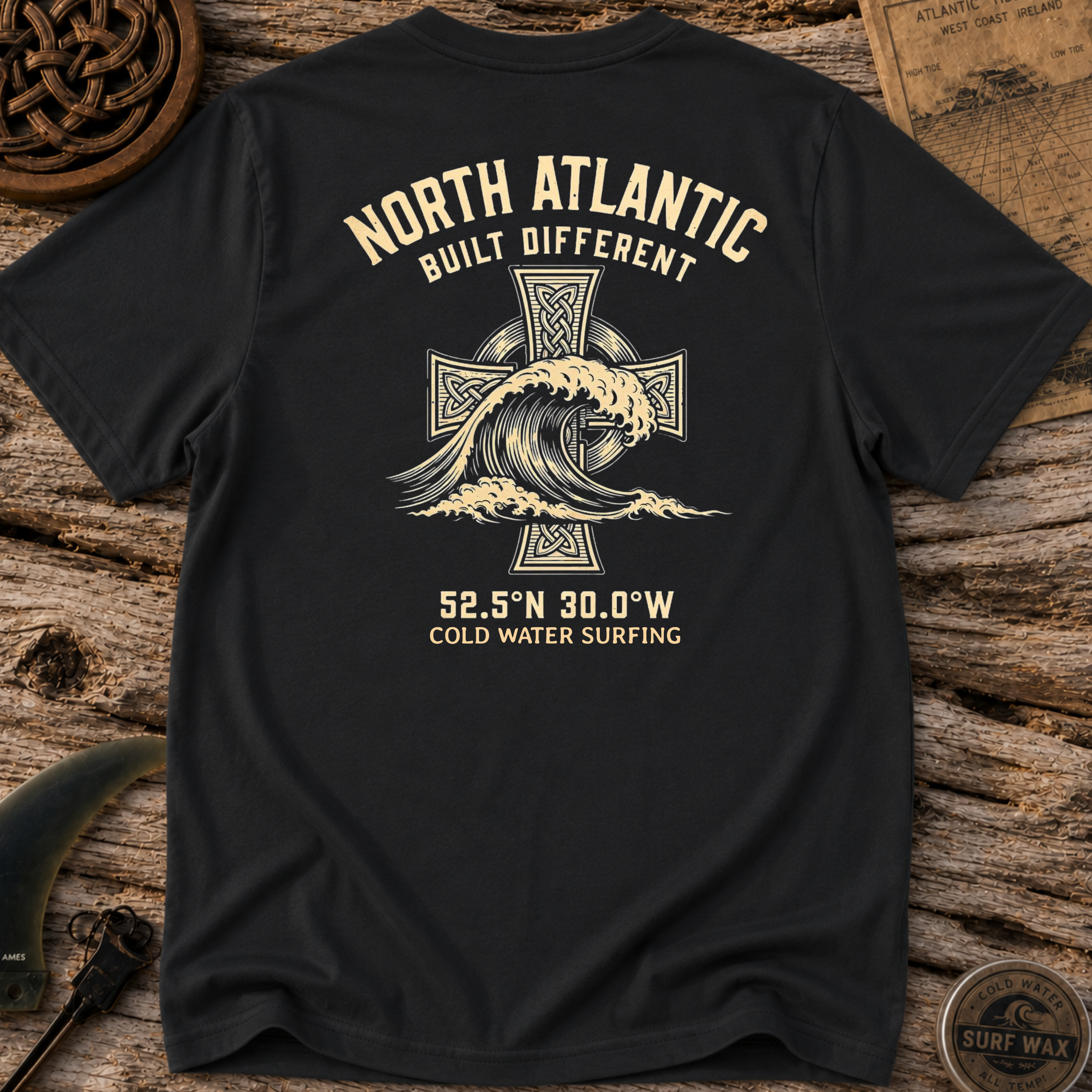 North Atlantic Celtic Cross Surfing T-shirt