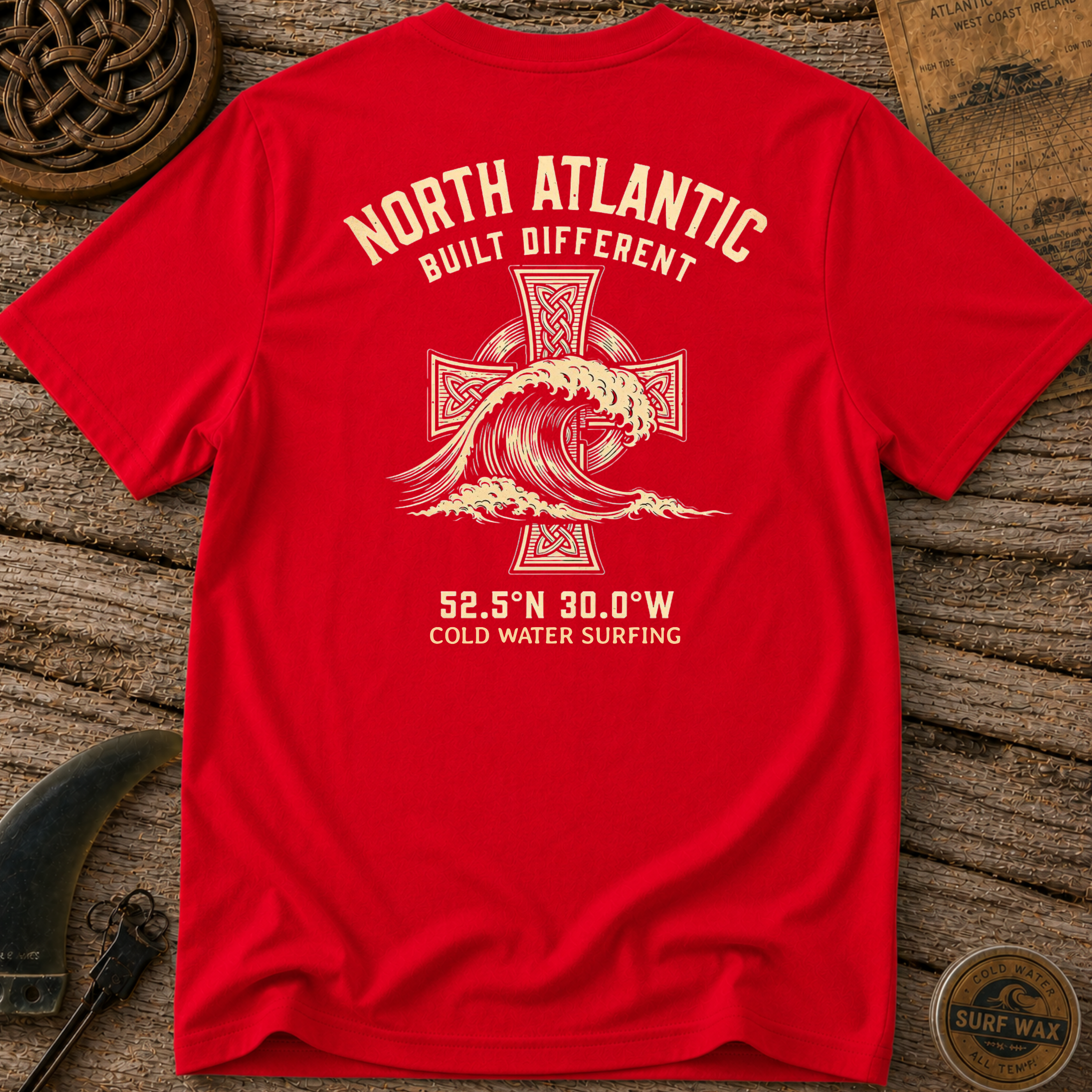 North Atlantic Celtic Cross Surfing T-shirt