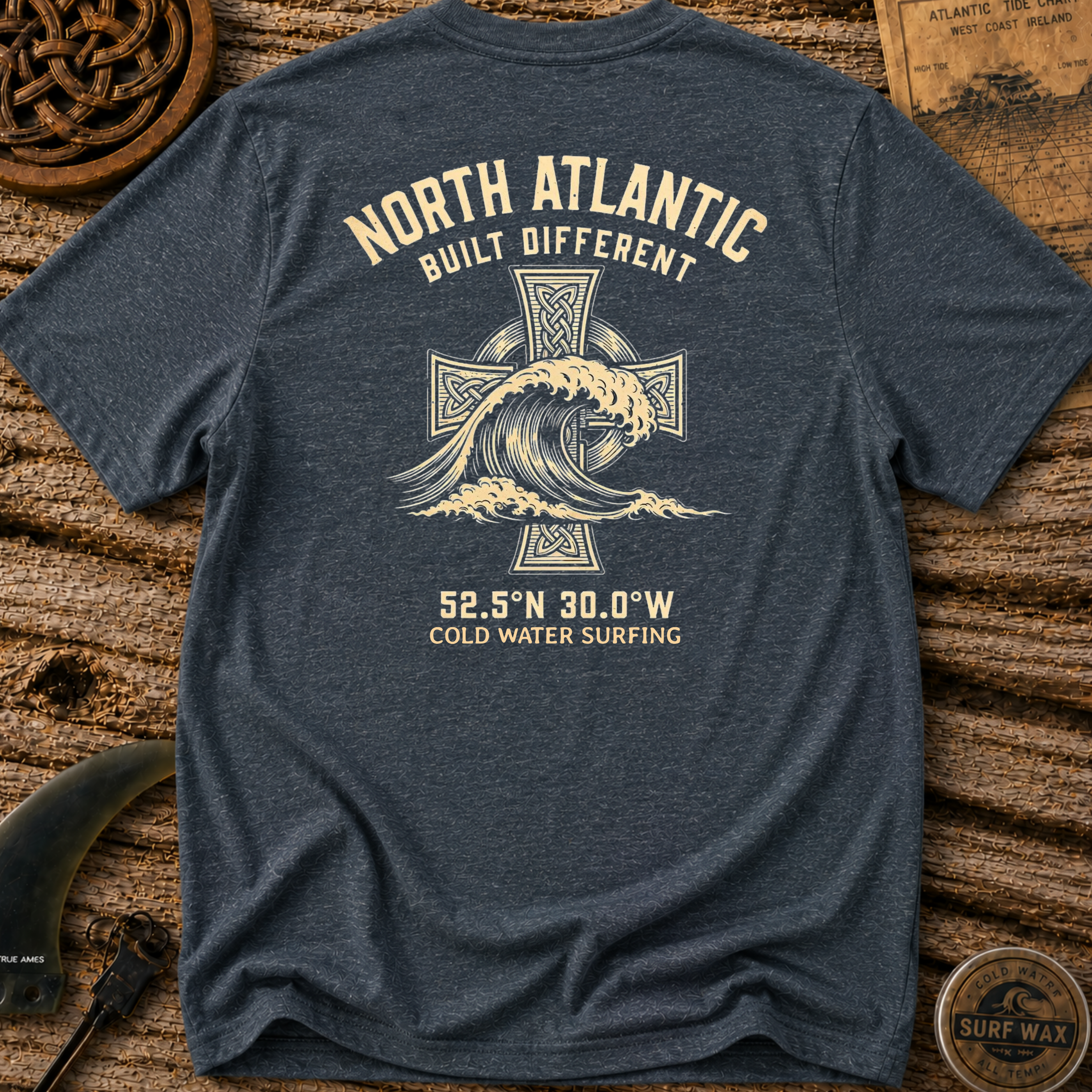 North Atlantic Celtic Cross Surfing T-shirt