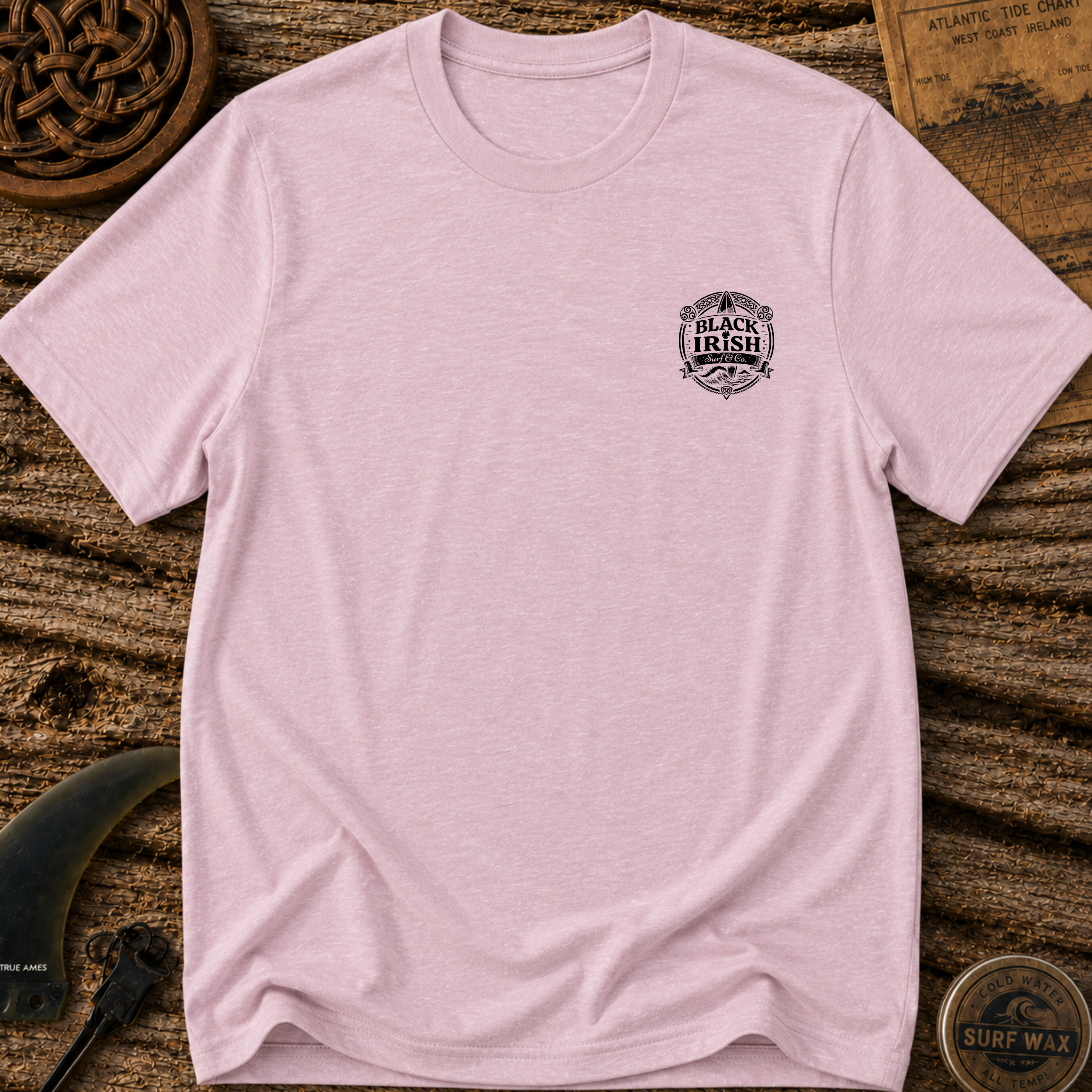 Black Irish Surf Board Rack Surfing T-shirt