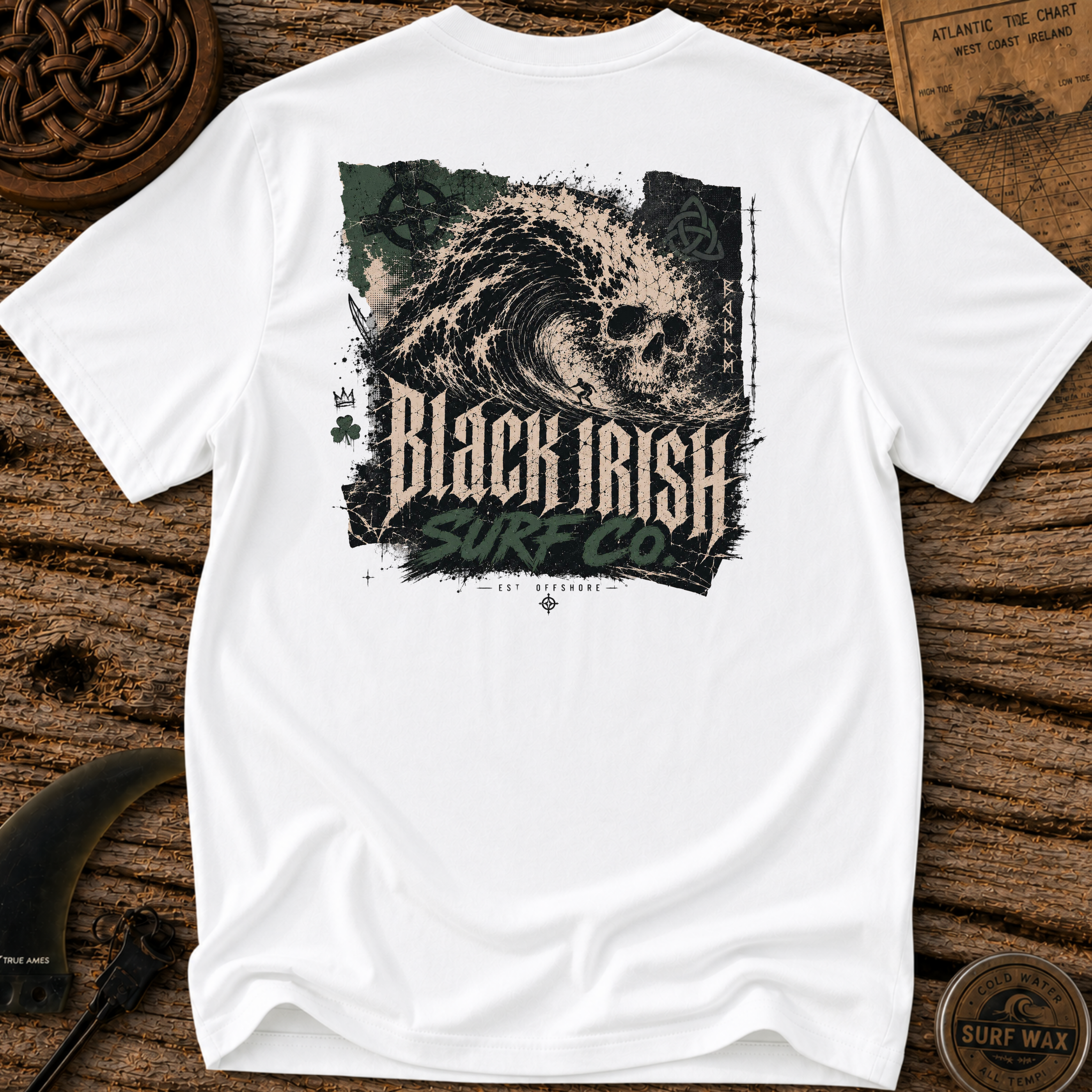 Skull Tidal Wave Surfing T-shirt