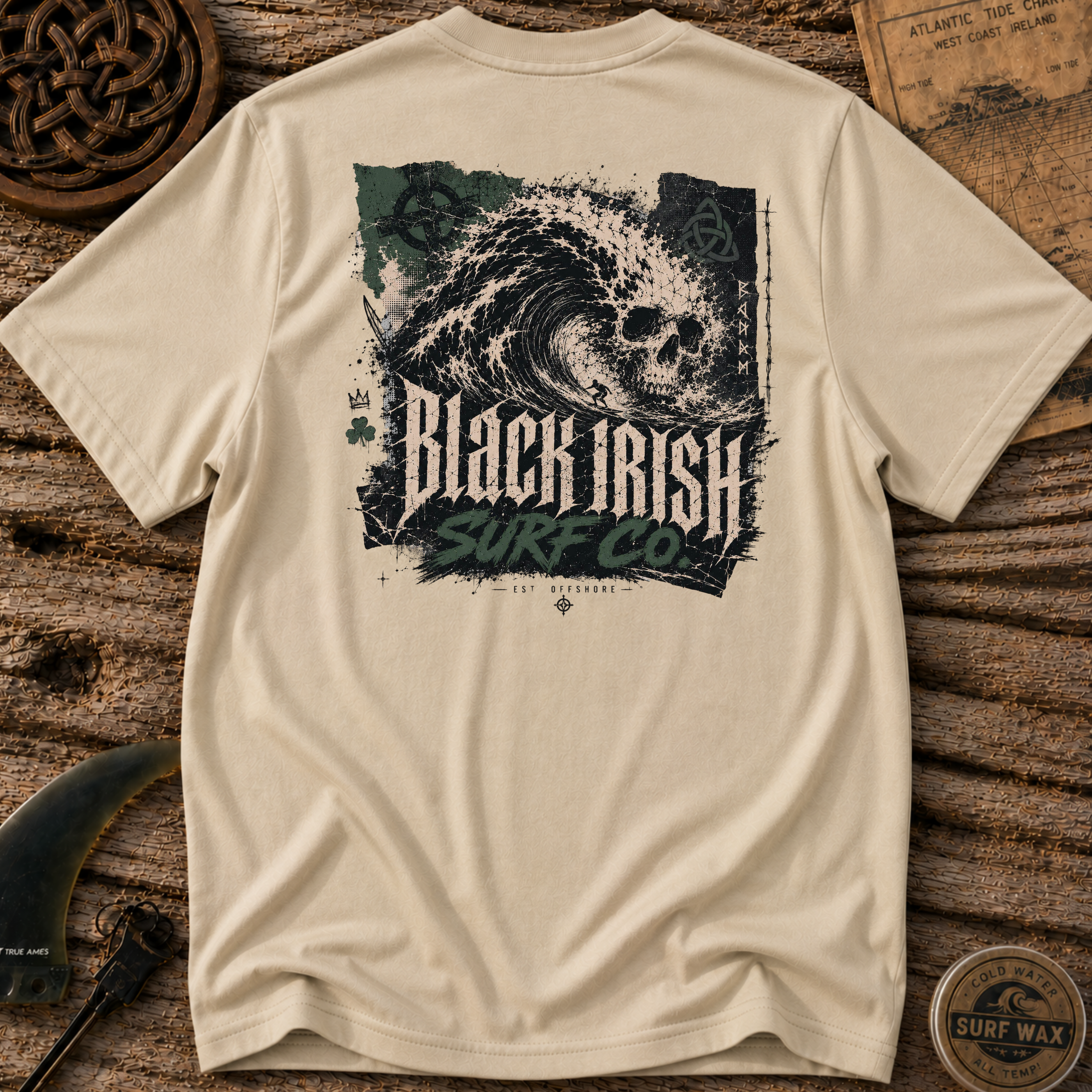 Skull Tidal Wave Surfing T-shirt