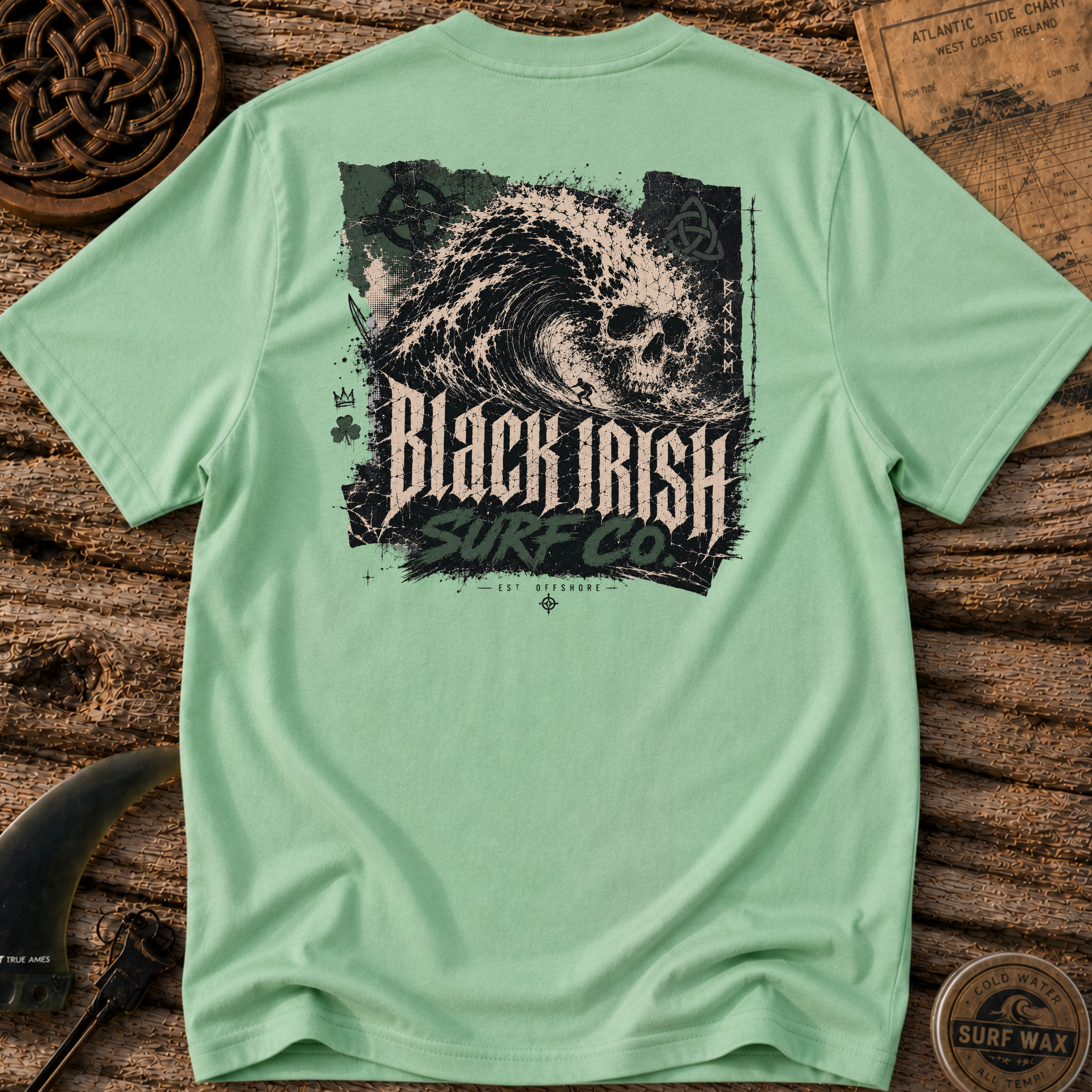Skull Tidal Wave Surfing T-shirt