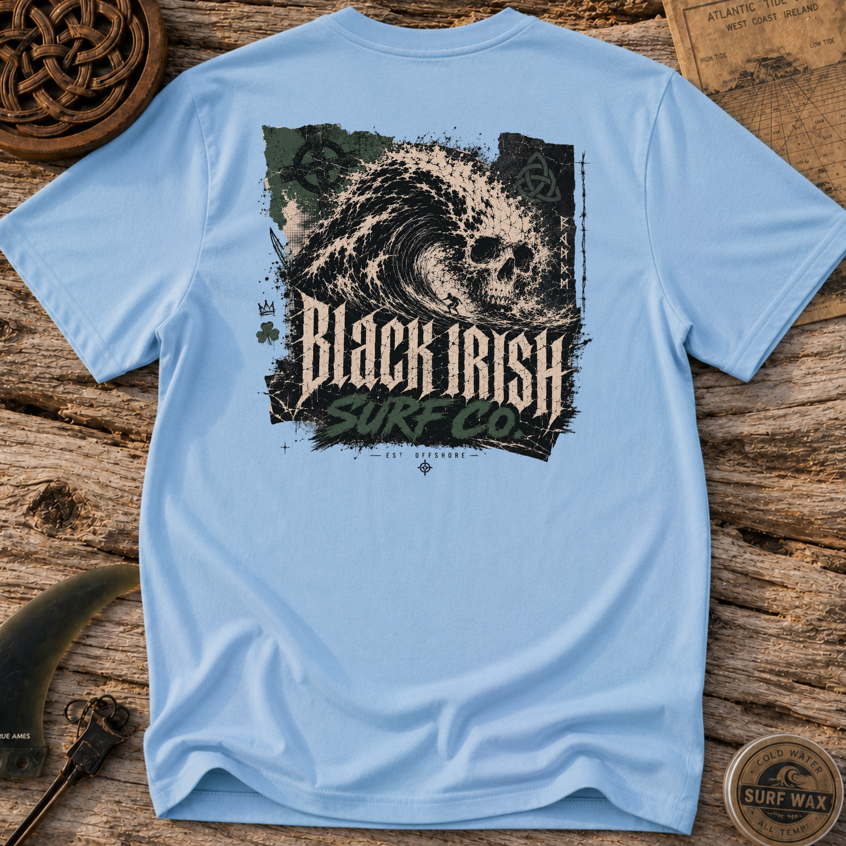 Skull Tidal Wave Surfing T-shirt