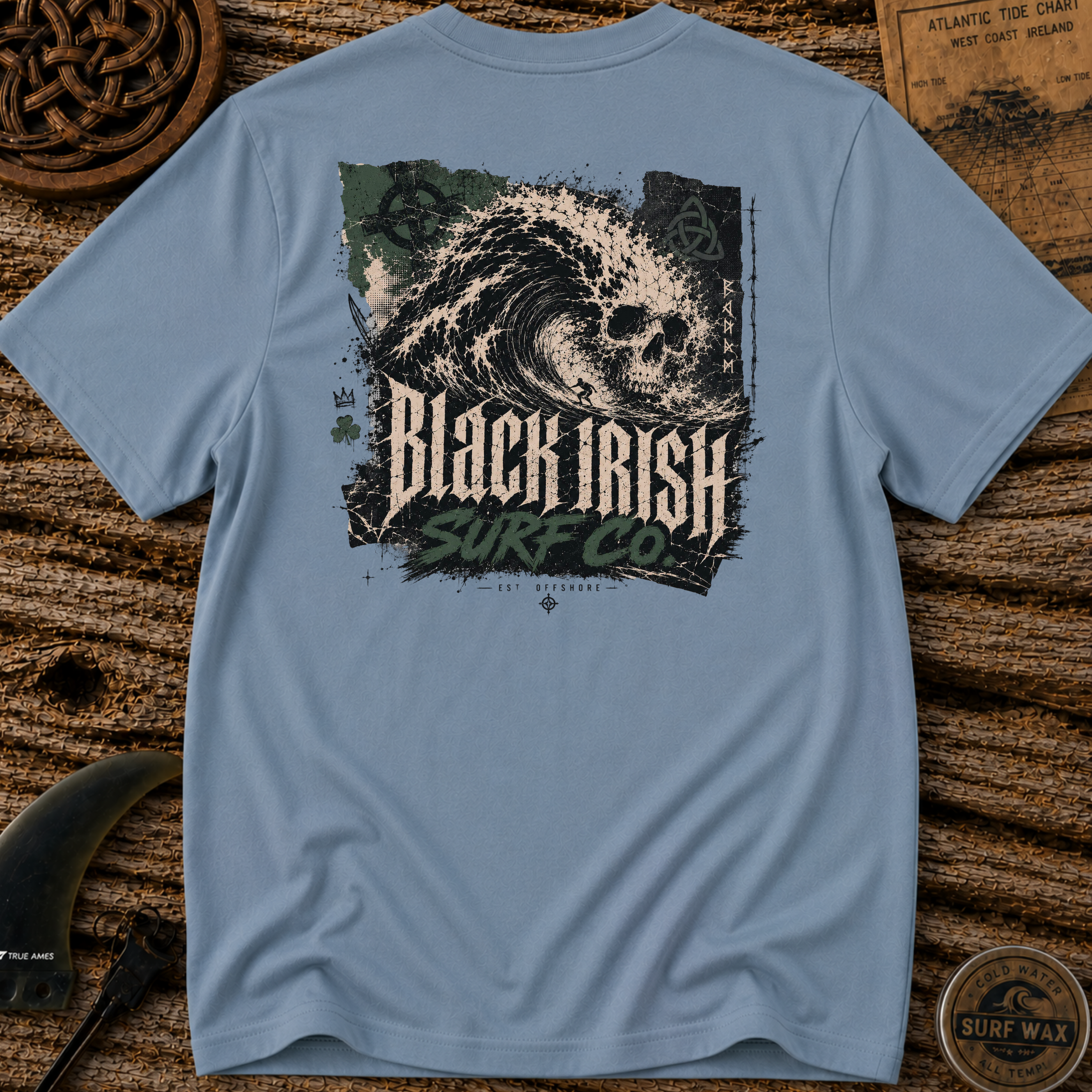 Skull Tidal Wave Surfing T-shirt