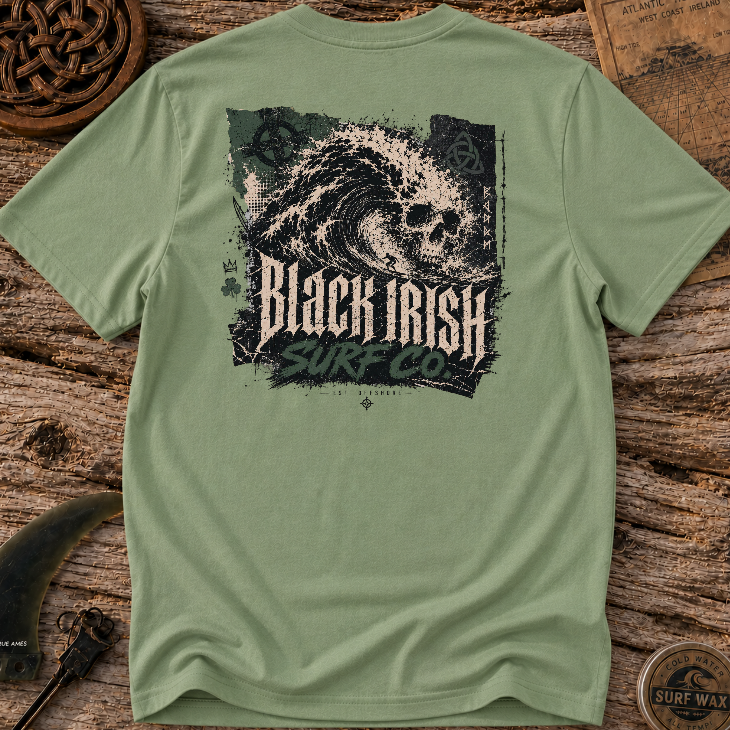 Skull Tidal Wave Surfing T-shirt