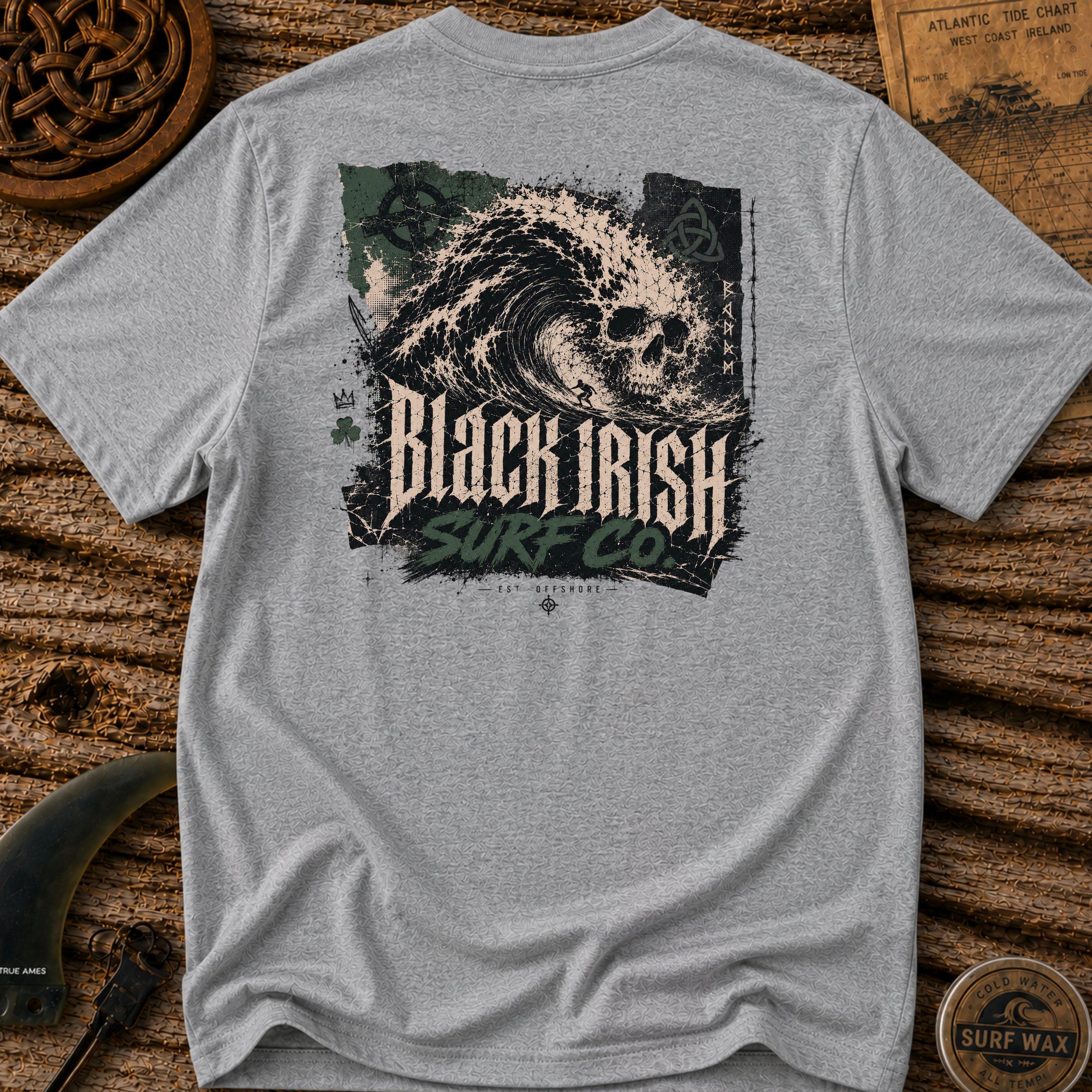 Skull Tidal Wave Surfing T-shirt