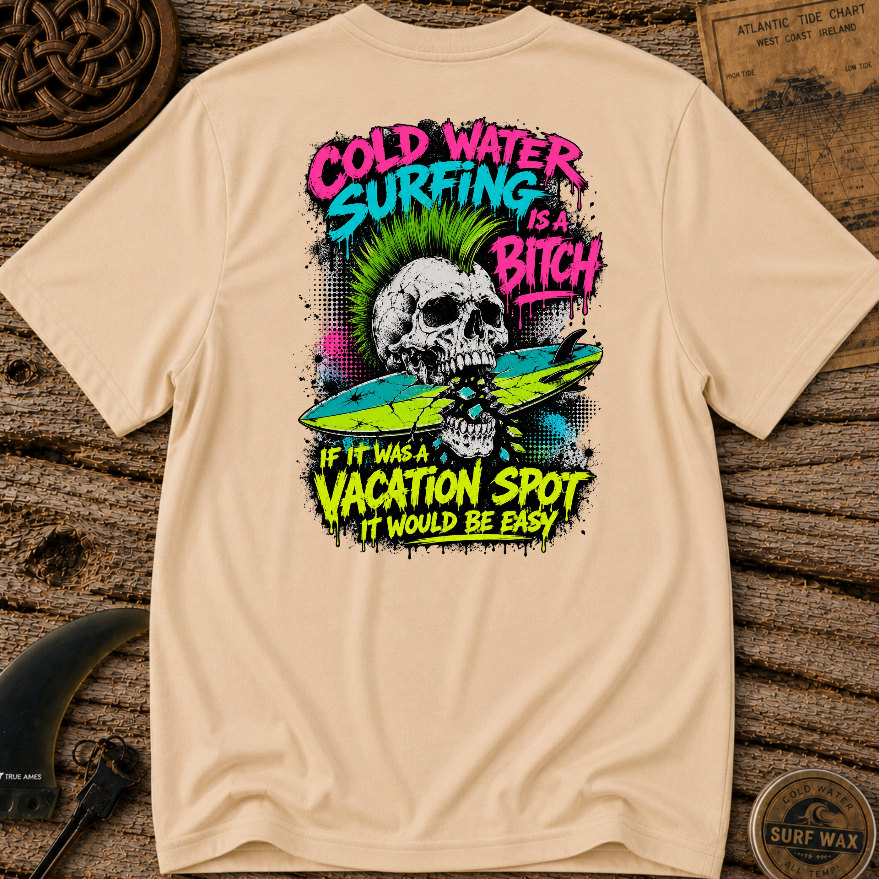 Black Irish Cold Water Surfing Is A Bitch Surfing T-shirt