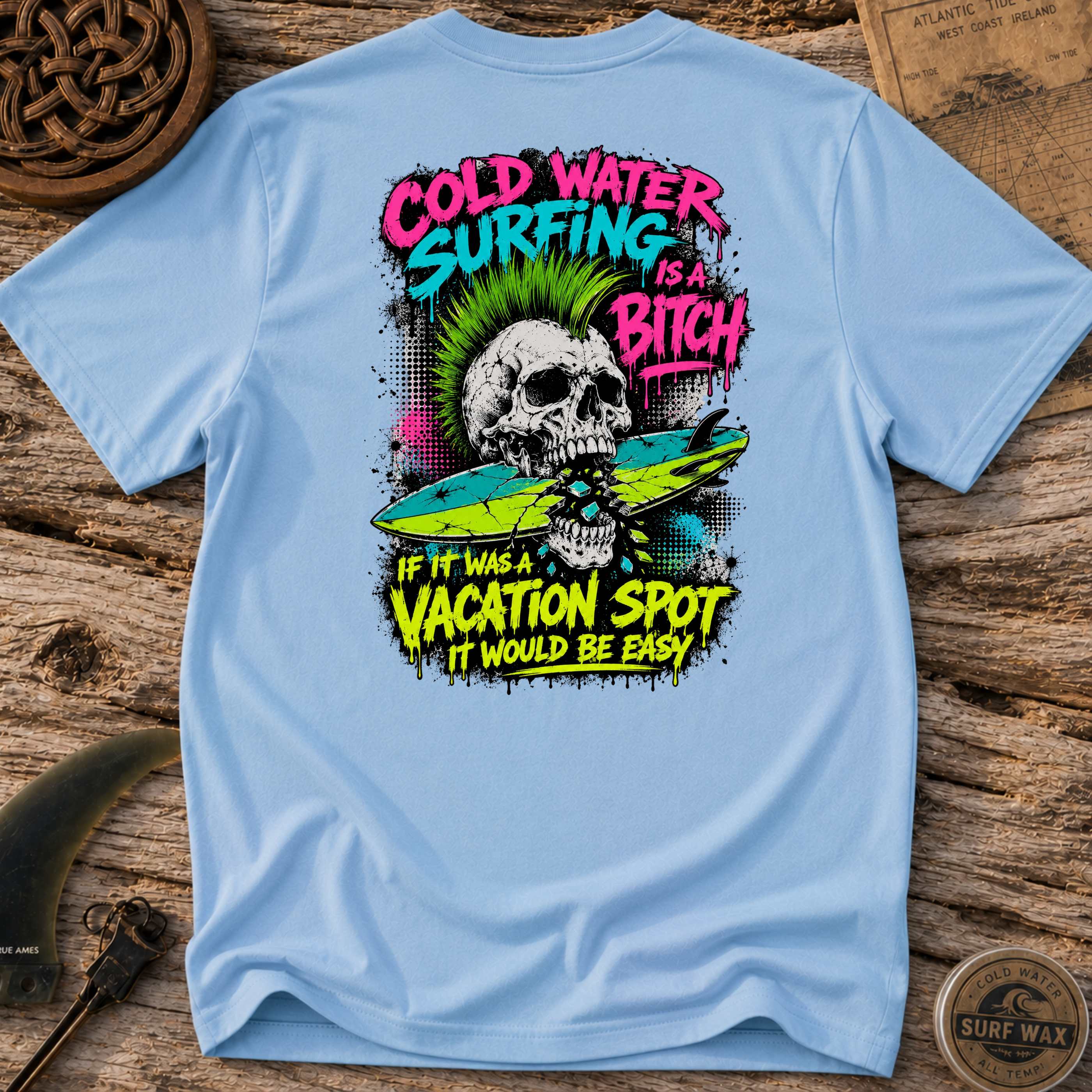 Black Irish Cold Water Surfing Is A Bitch Surfing T-shirt