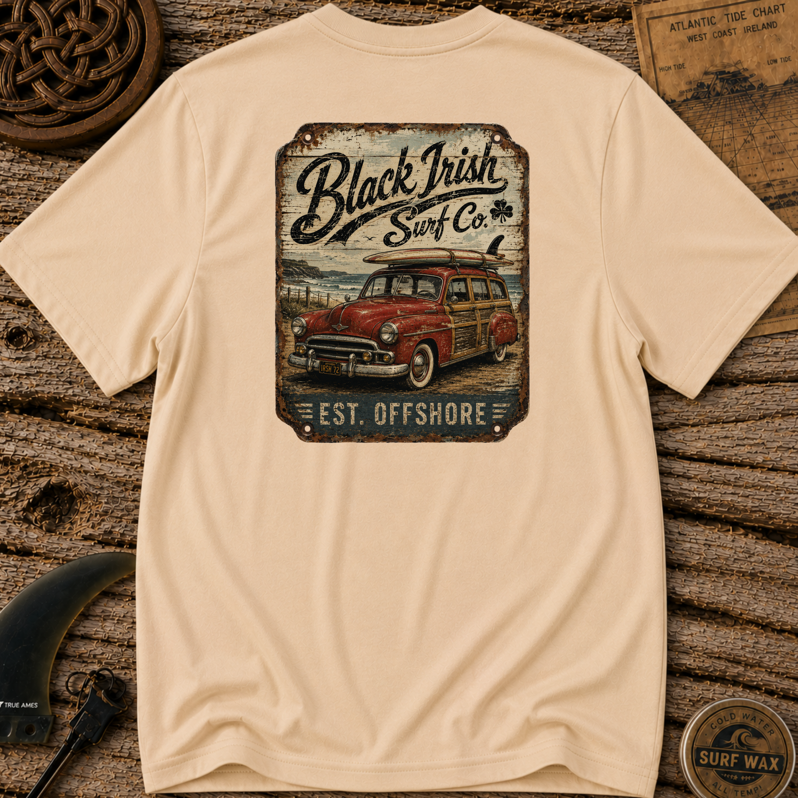 Woody Surf Wagon  Surfing T-shirt