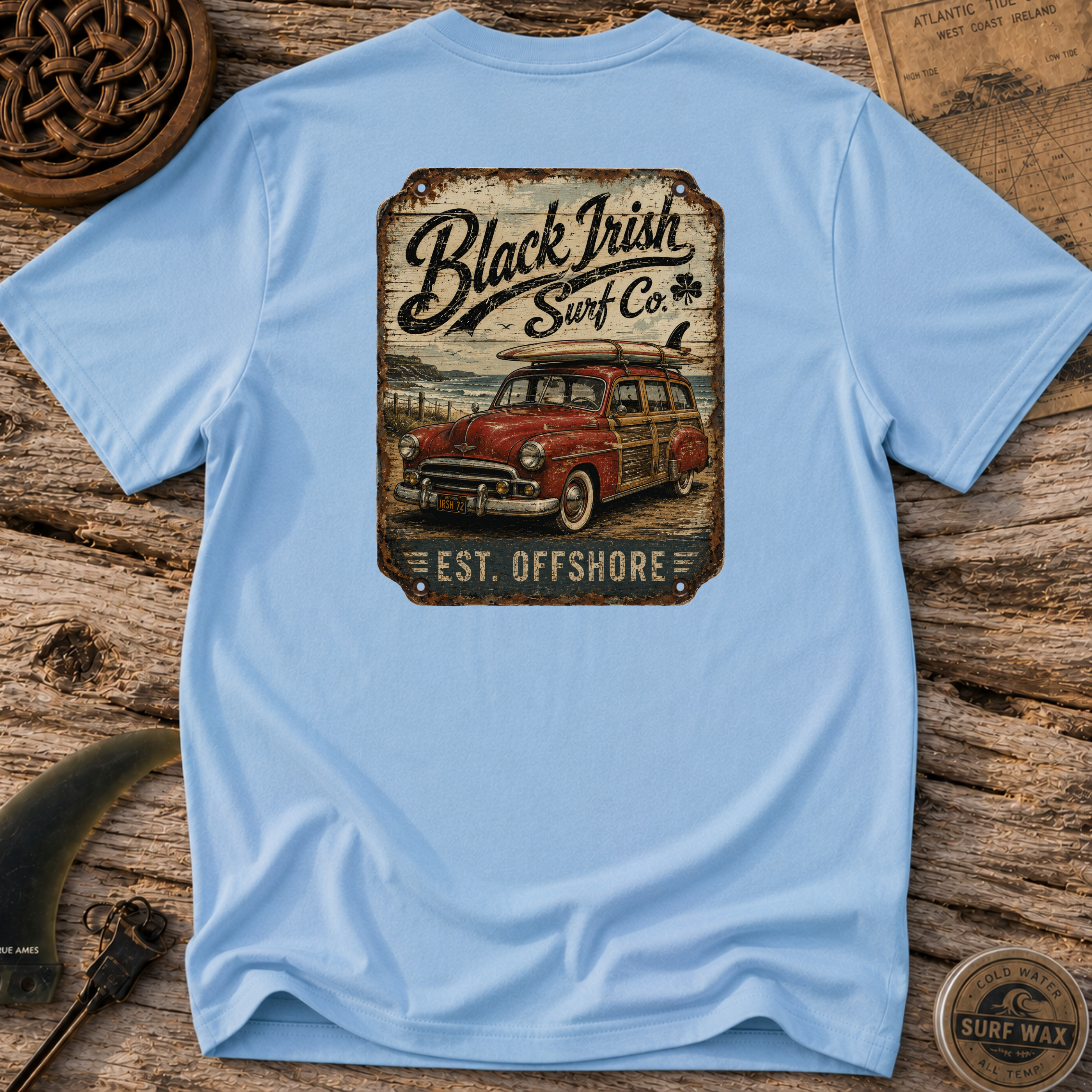Woody Surf Wagon  Surfing T-shirt