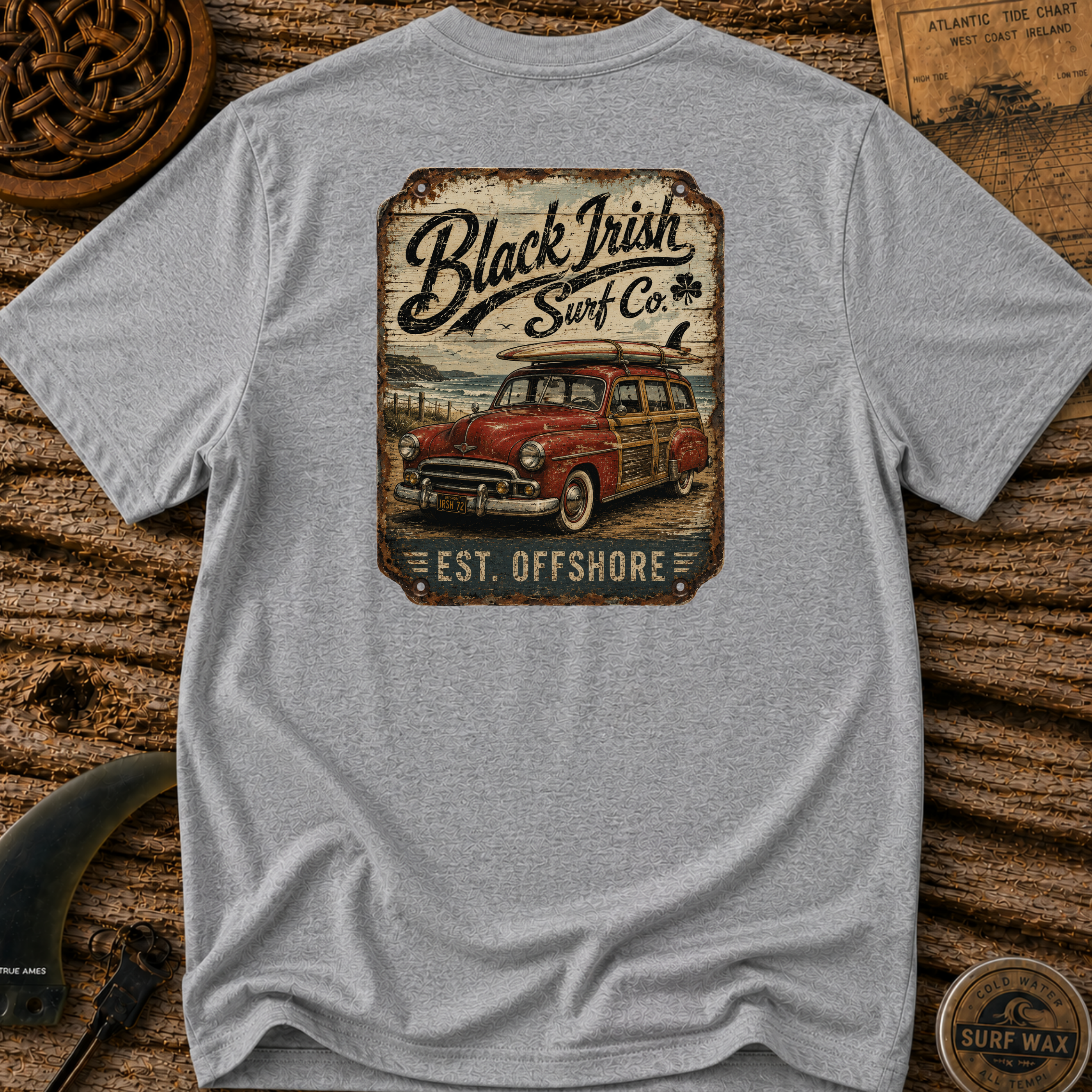 Woody Surf Wagon  Surfing T-shirt