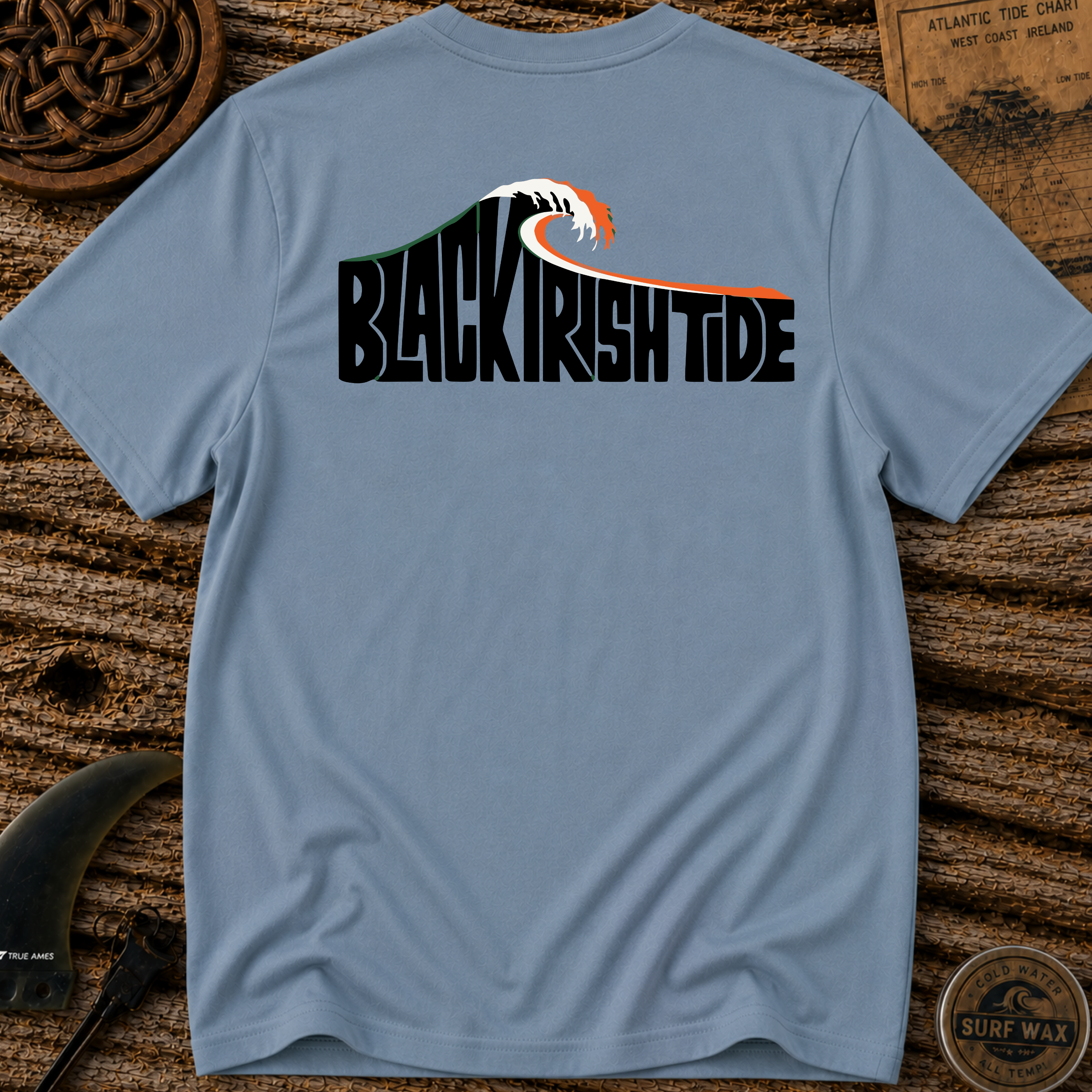 Black Irish Tide Surfing T-shirt