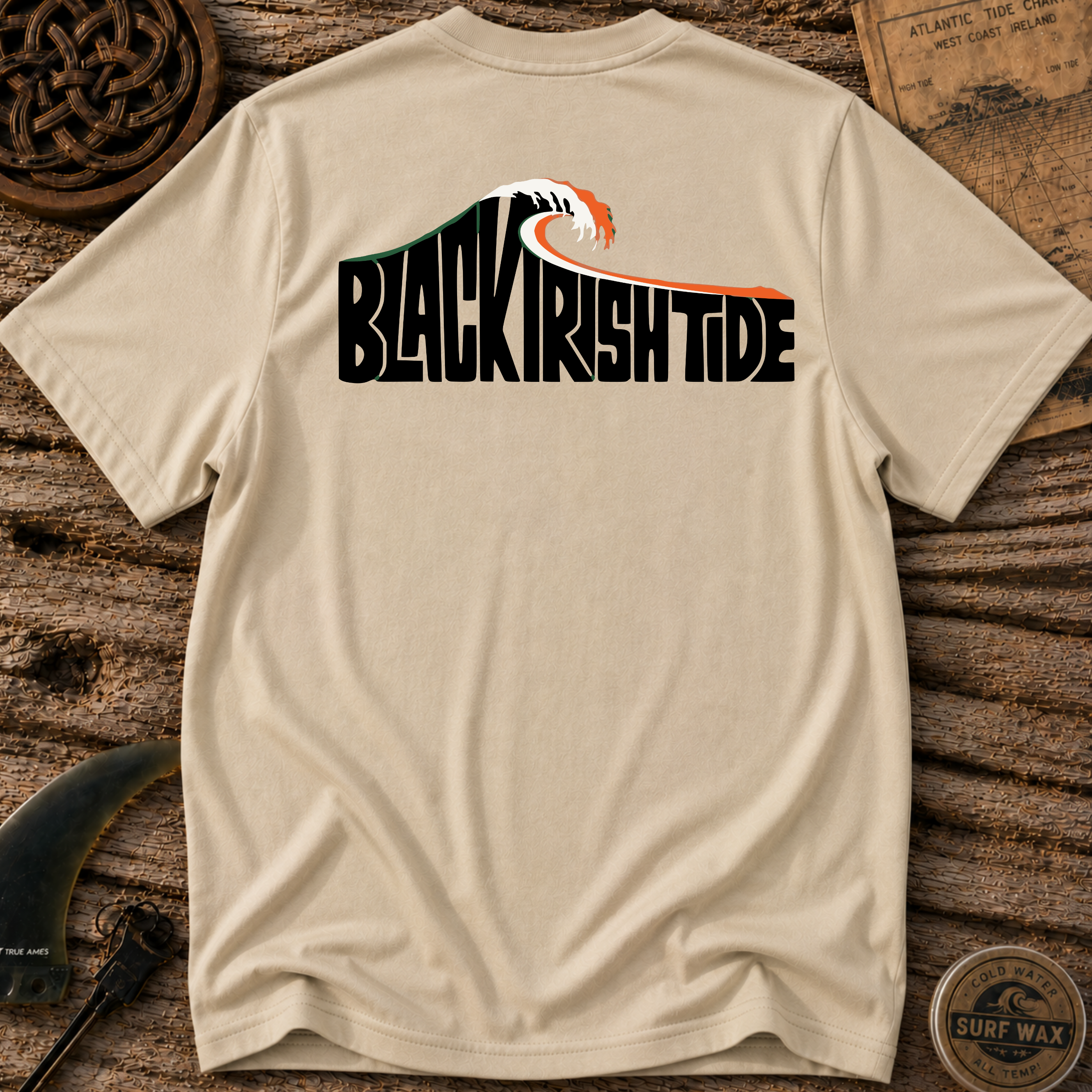 Black Irish Tide Surfing T-shirt