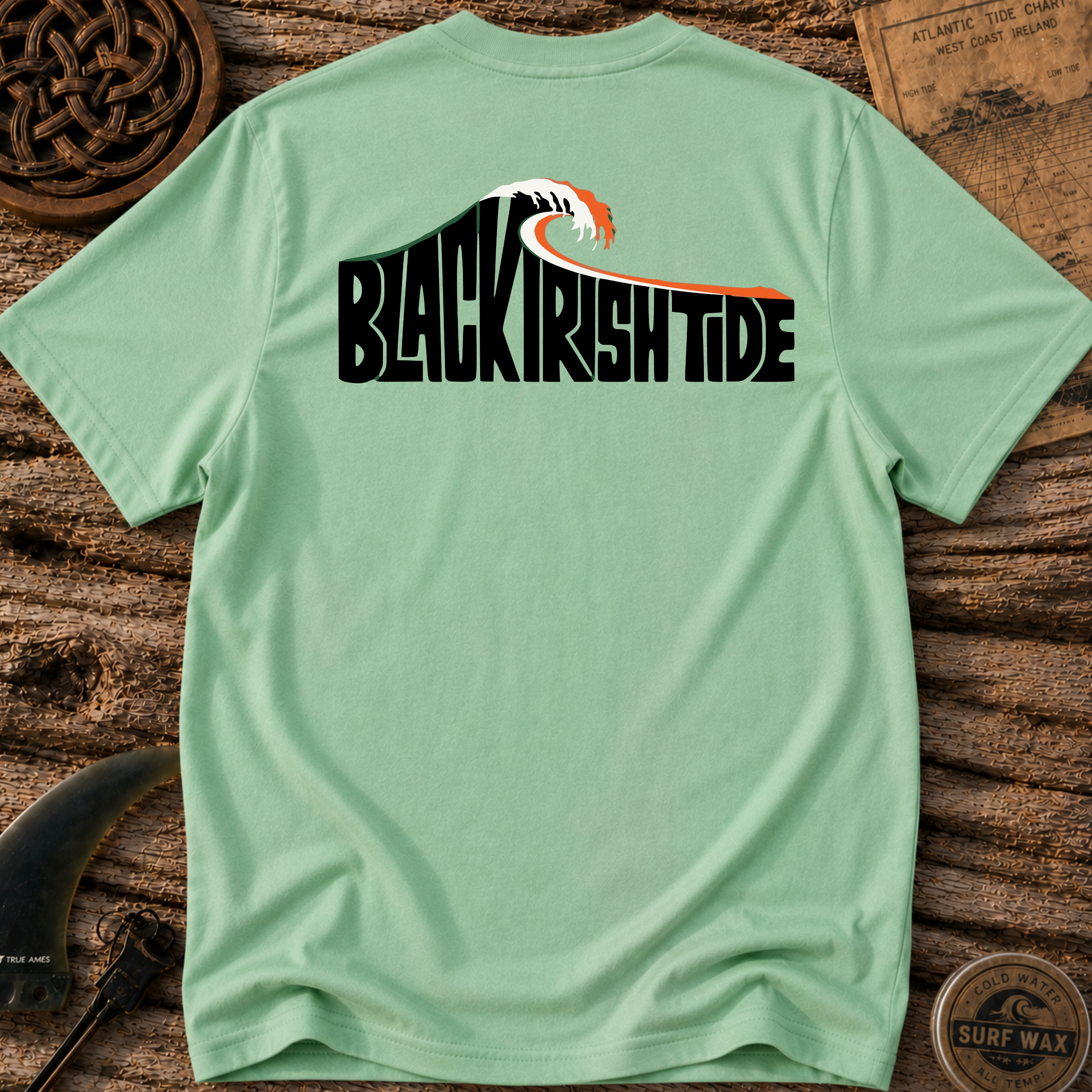 Black Irish Tide Surfing T-shirt
