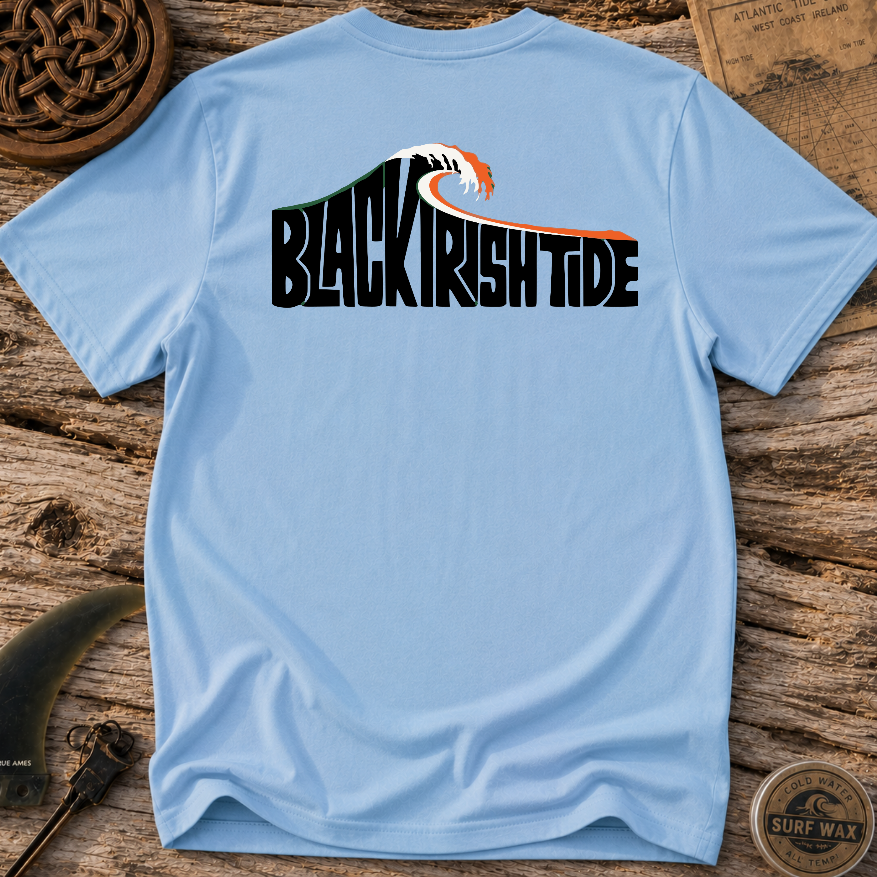 Black Irish Tide Surfing T-shirt