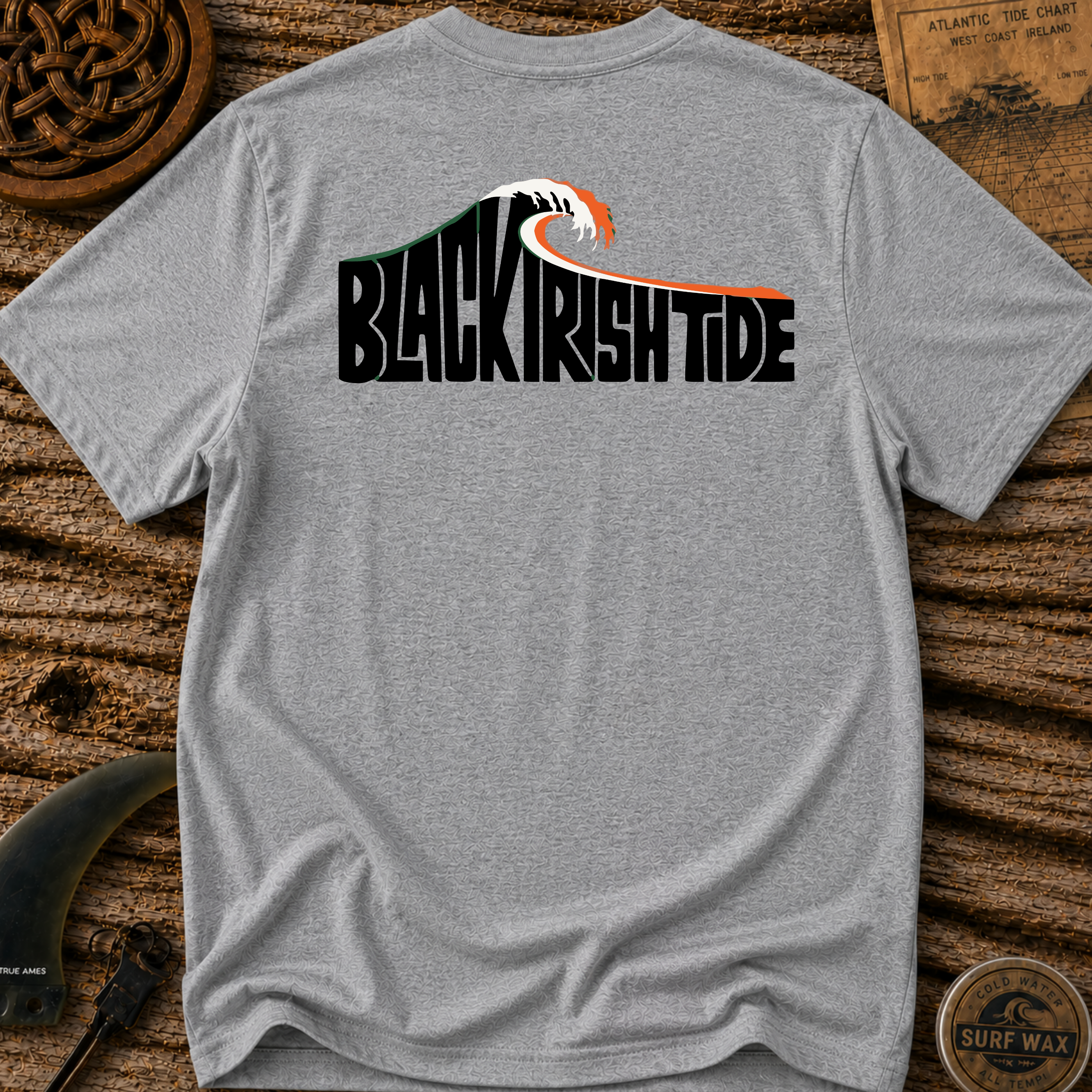 Black Irish Tide Surfing T-shirt