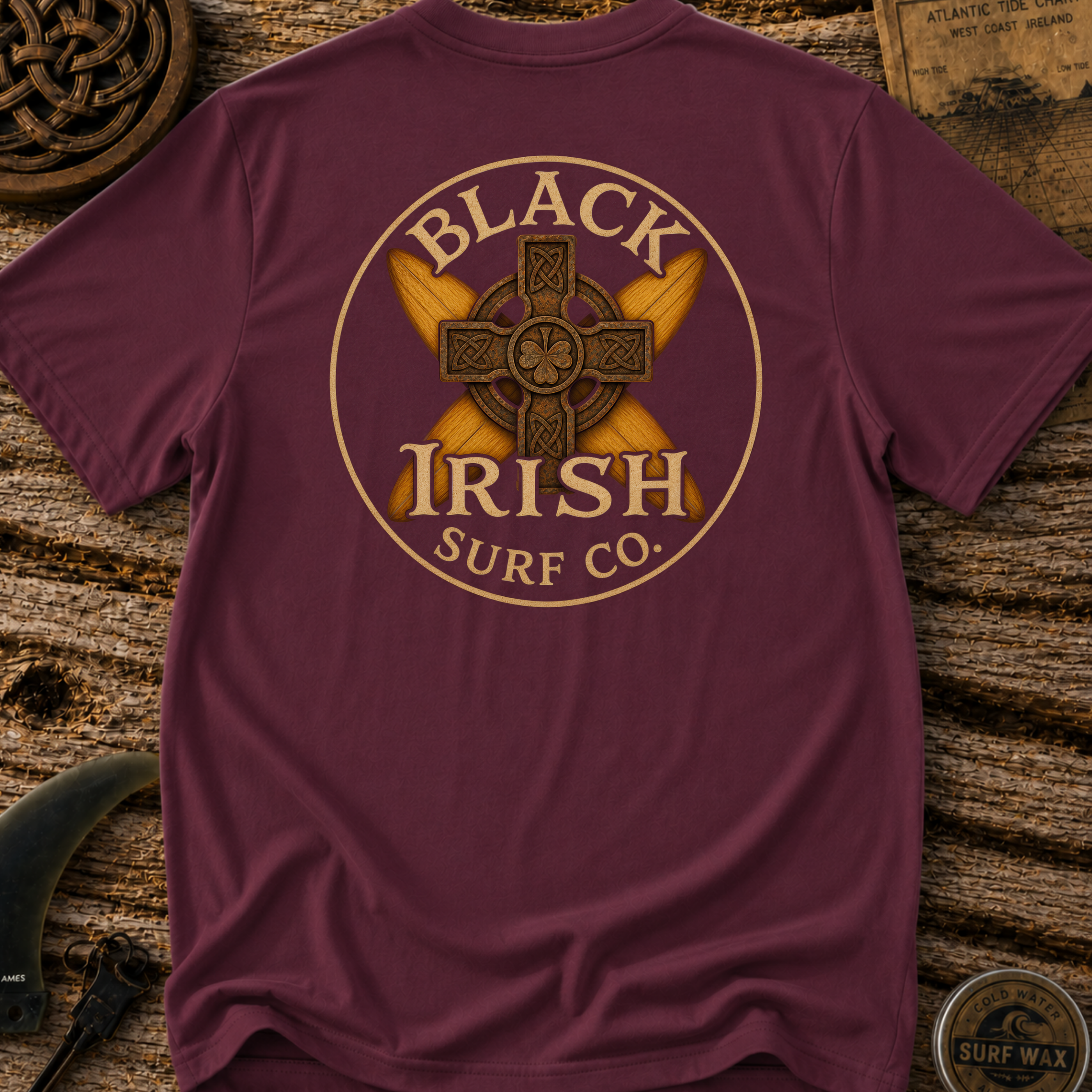 Cross Boards & Celtic Cross  Surfing T-shirt