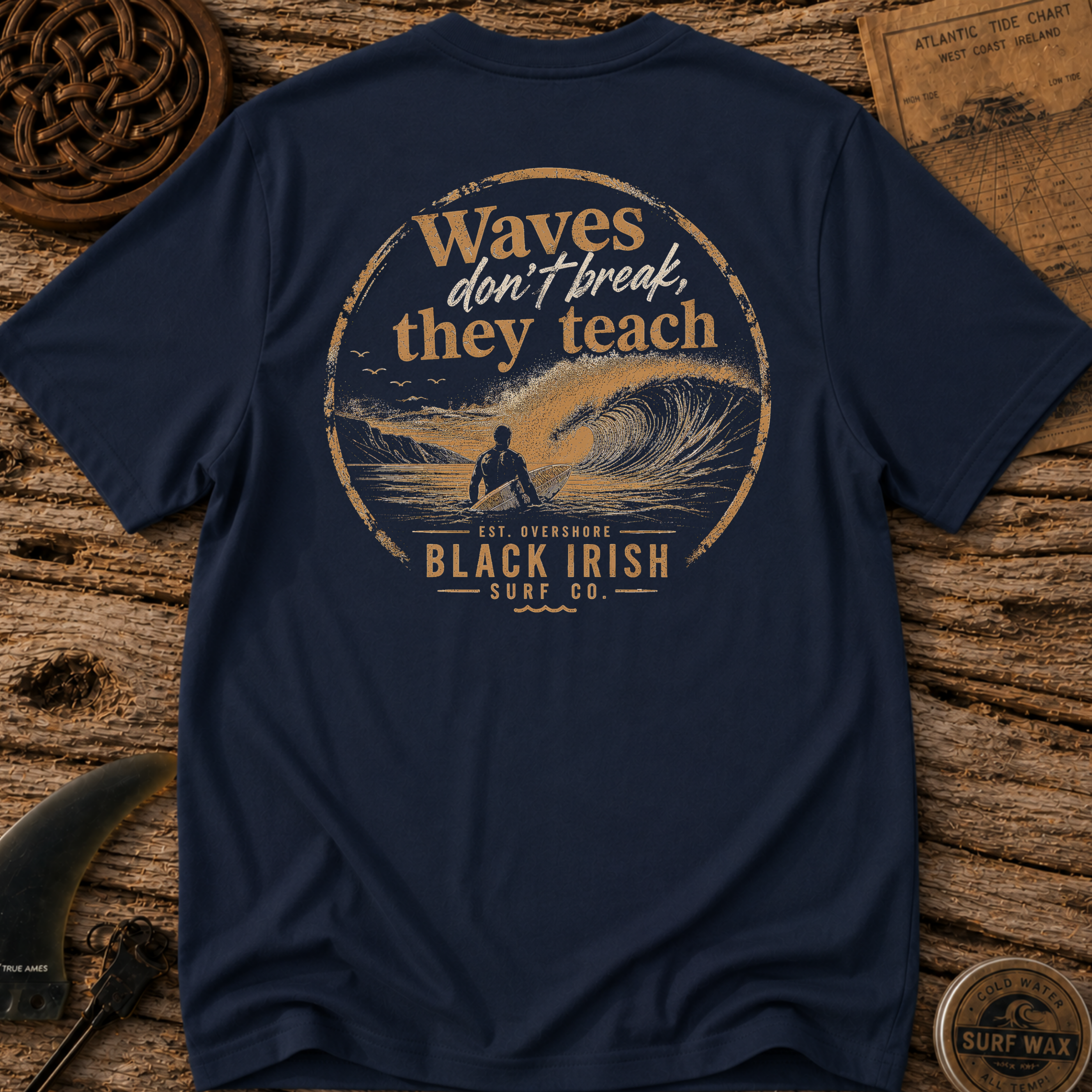 Black Irish Waves Don't Break They Teach T-shirt
