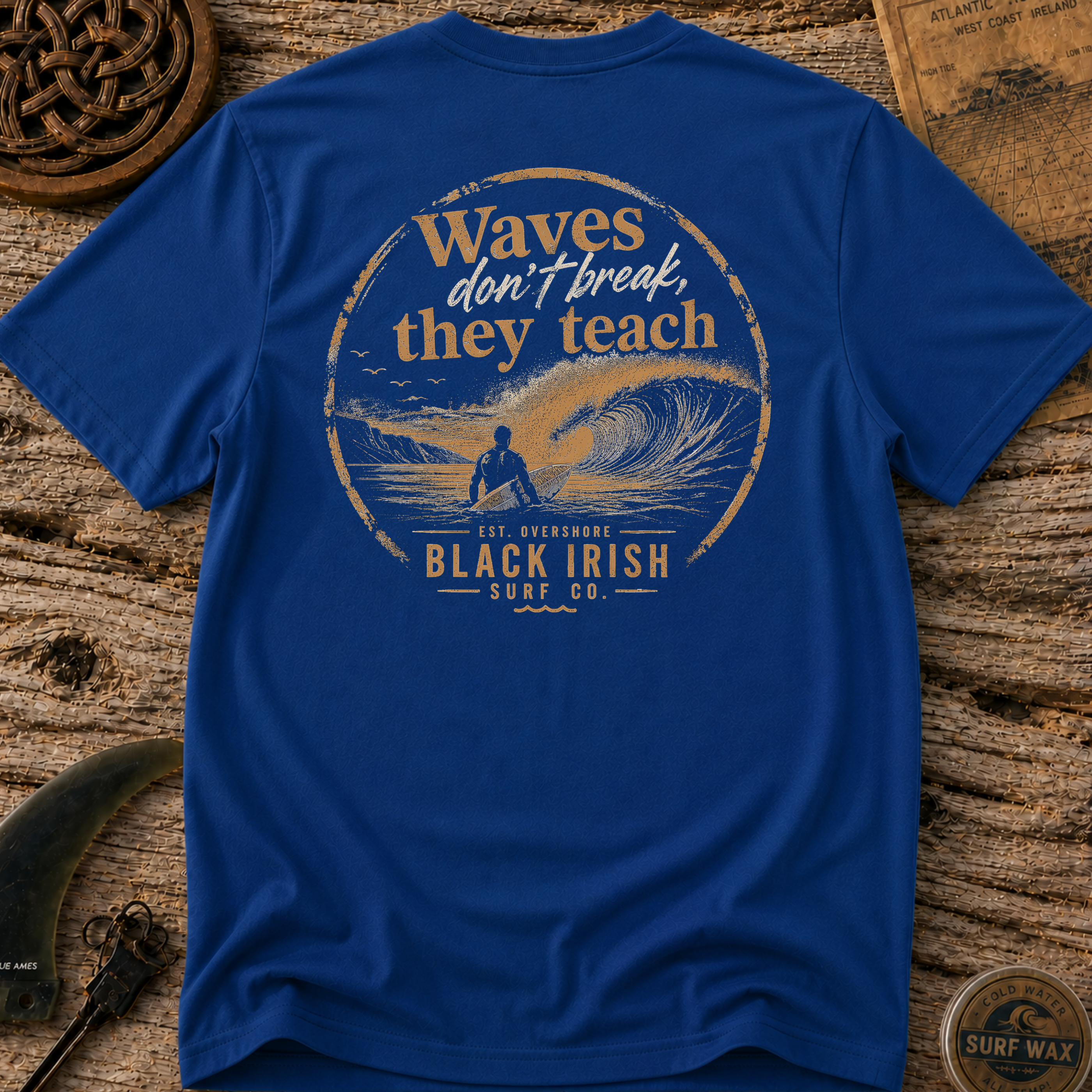 Black Irish Waves Don't Break They Teach T-shirt