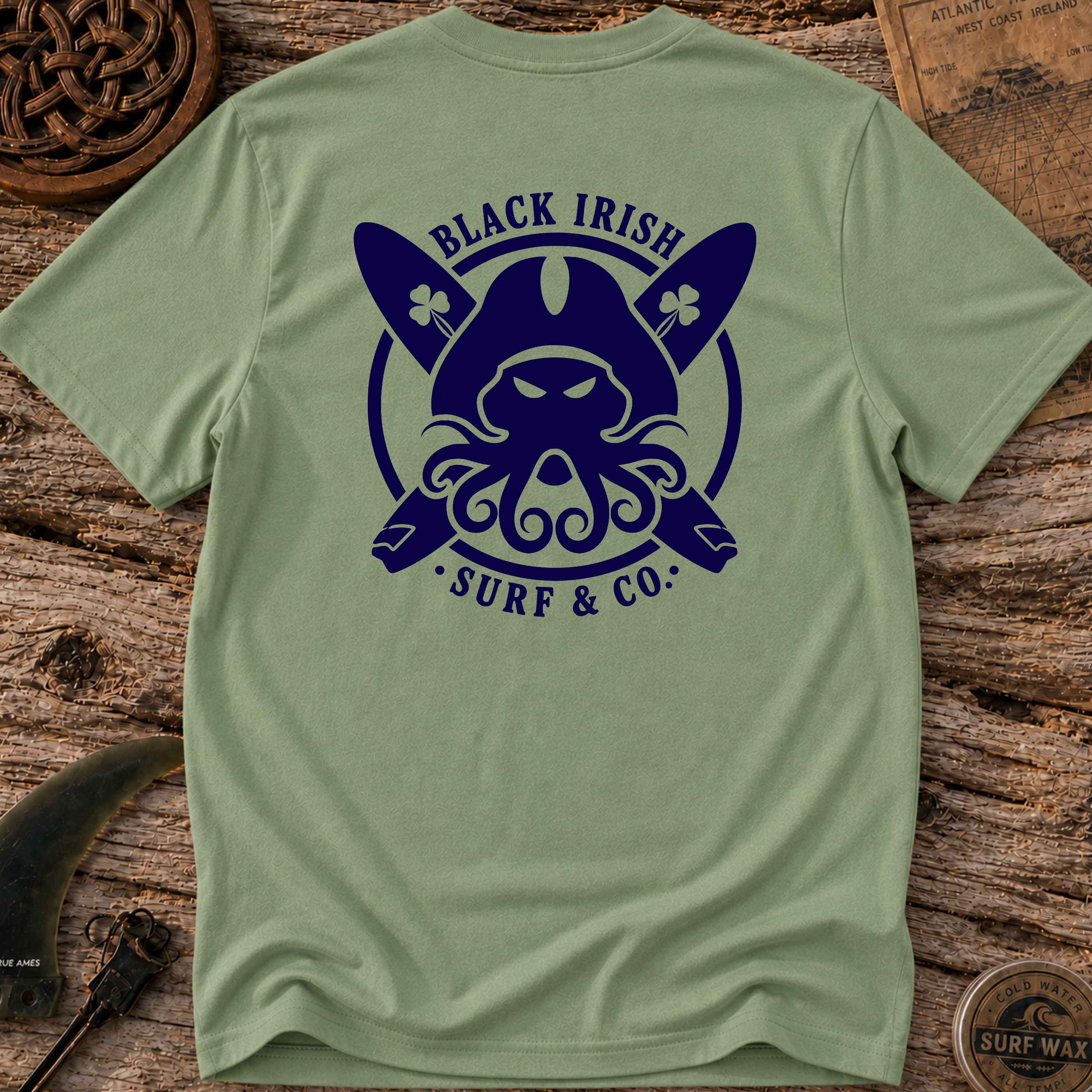 Black Irish Surf Co. Octopirate T-shirt