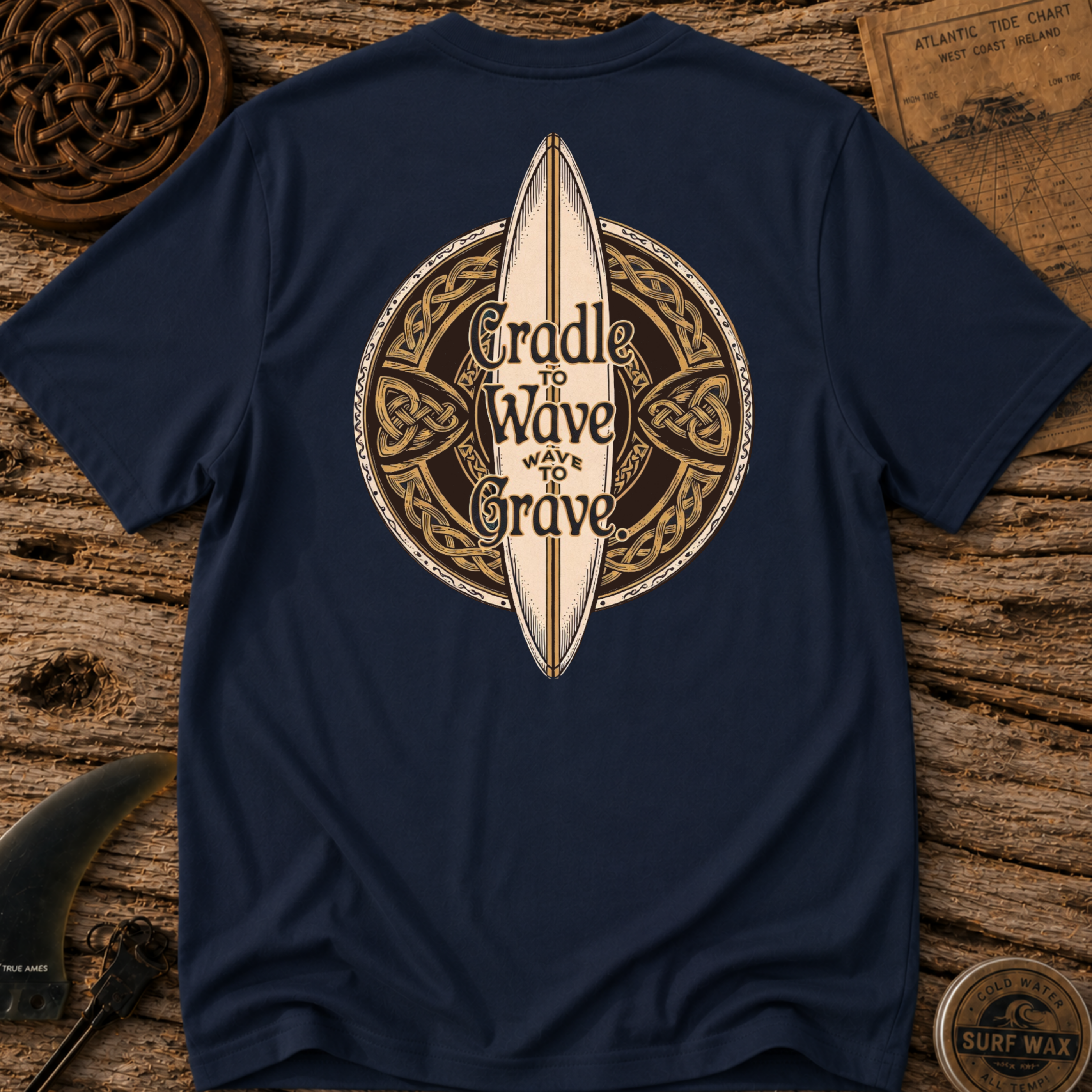 Cradle to Wave, Wave to Grave Surf Board T-shirt