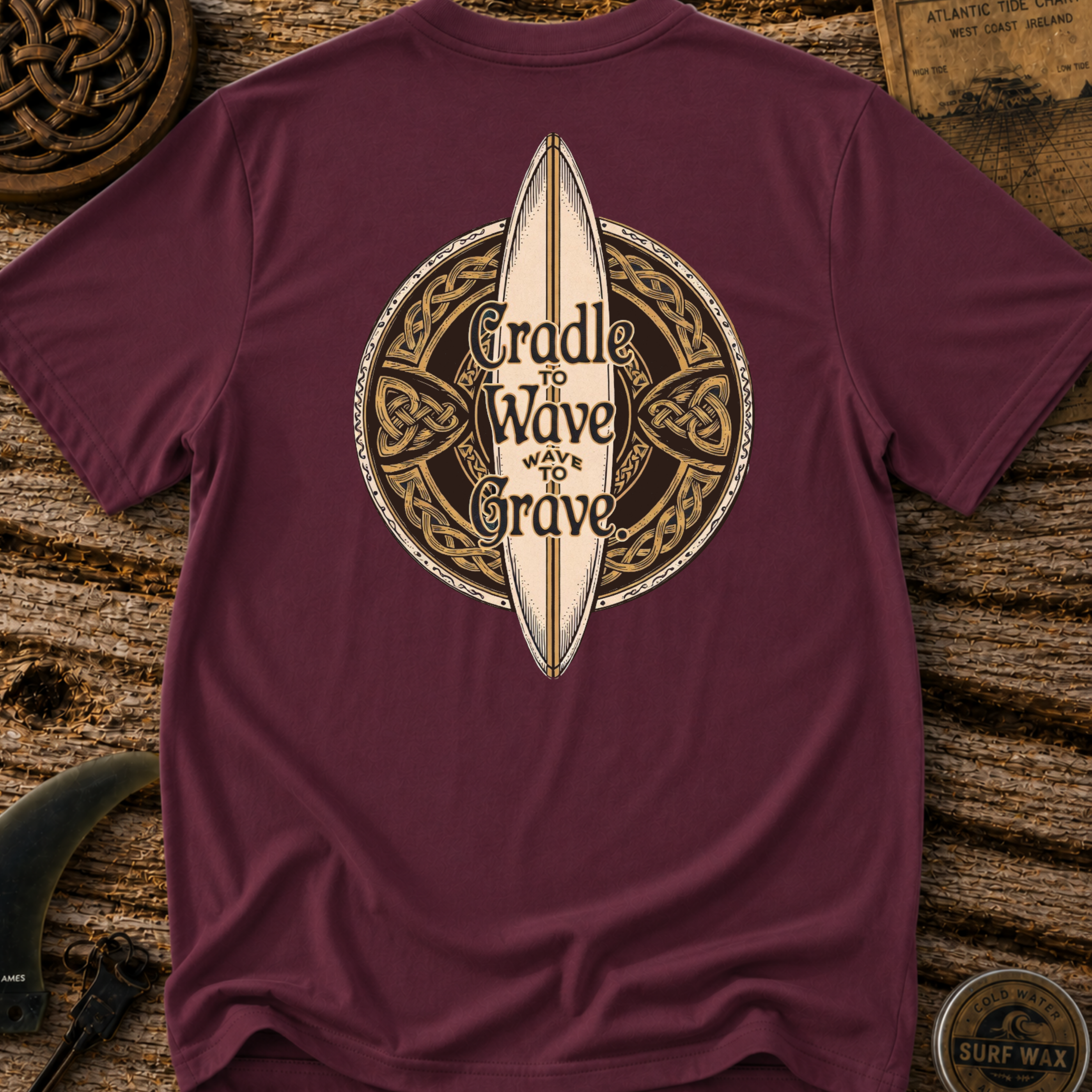 Cradle to Wave, Wave to Grave Surf Board T-shirt