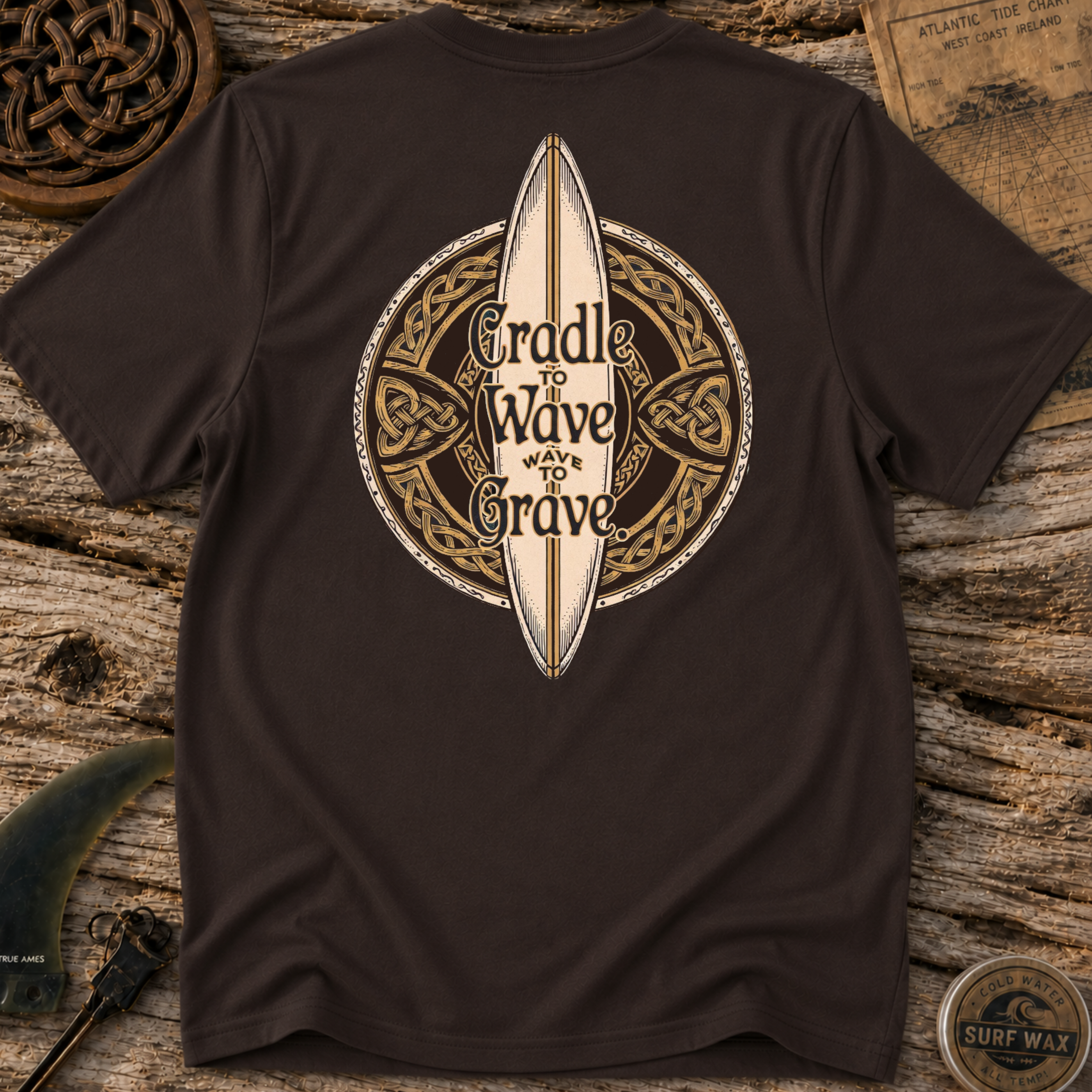 Cradle to Wave, Wave to Grave Surf Board T-shirt