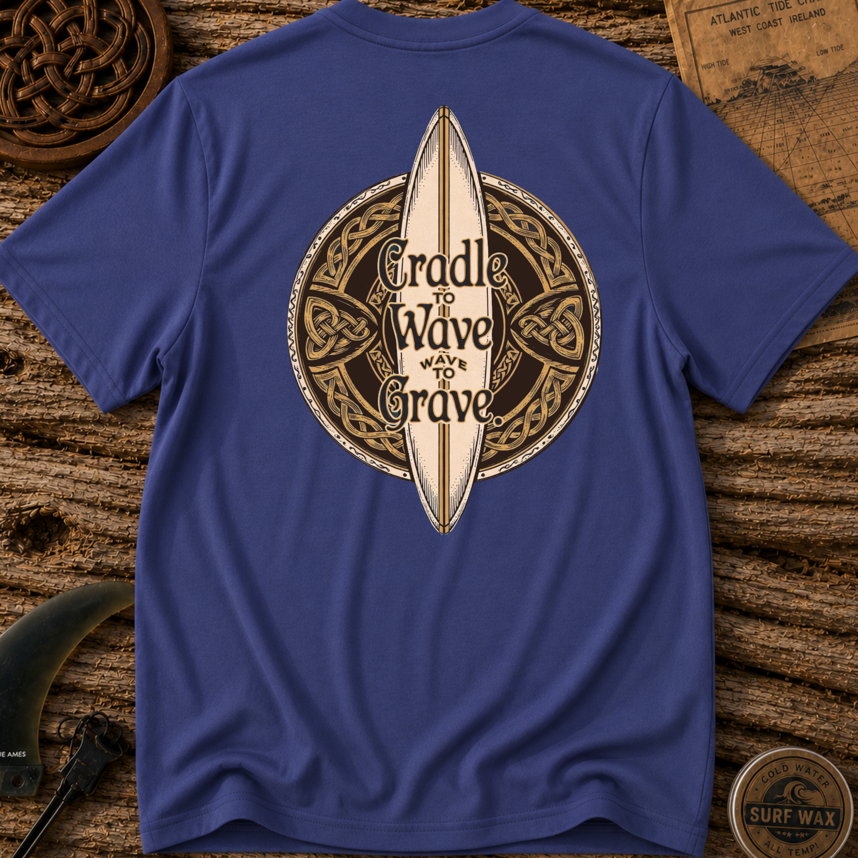 Cradle to Wave, Wave to Grave Surf Board T-shirt