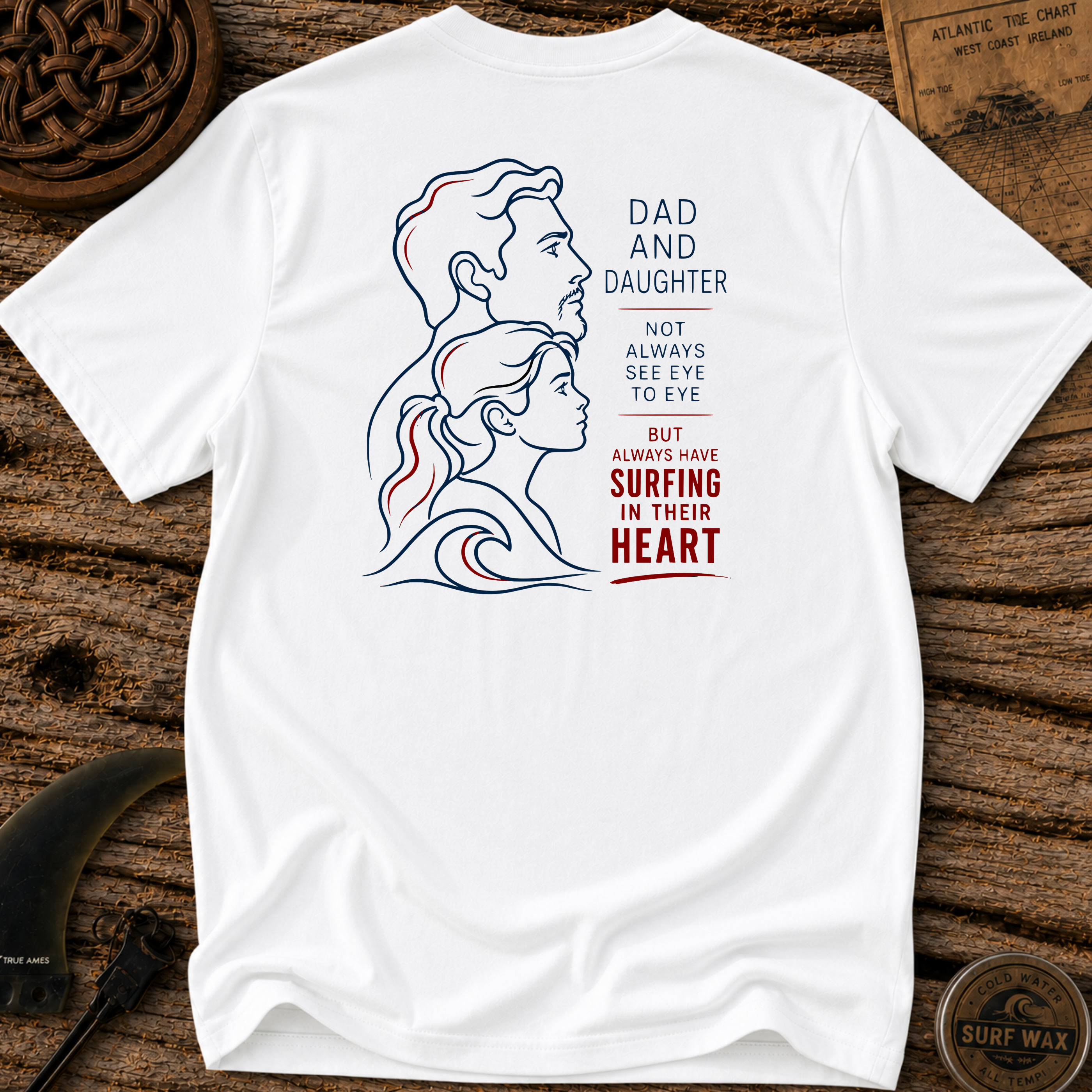 Dad and Daughter Surfing Bonds T-shirt