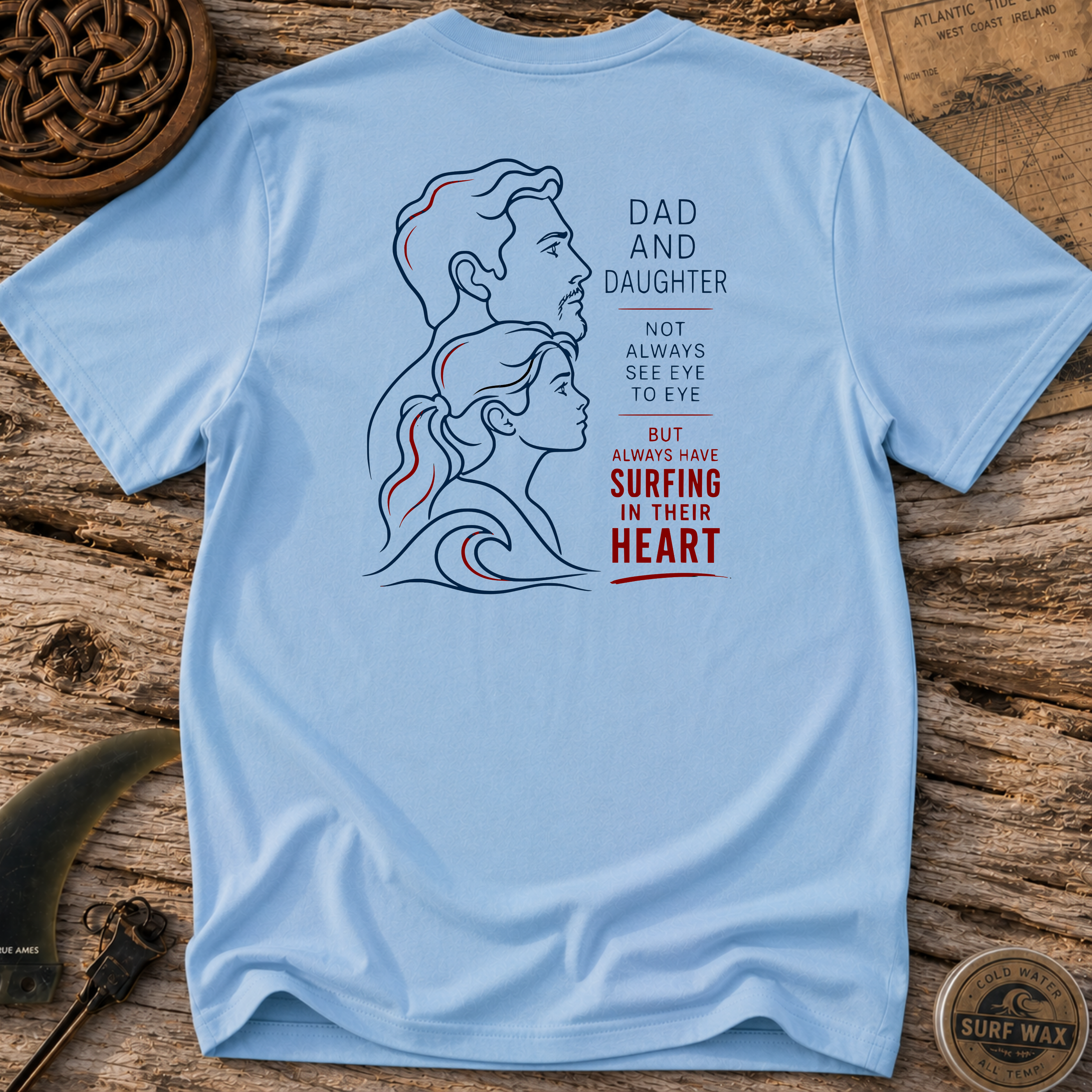 Dad and Daughter Surfing Bonds T-shirt