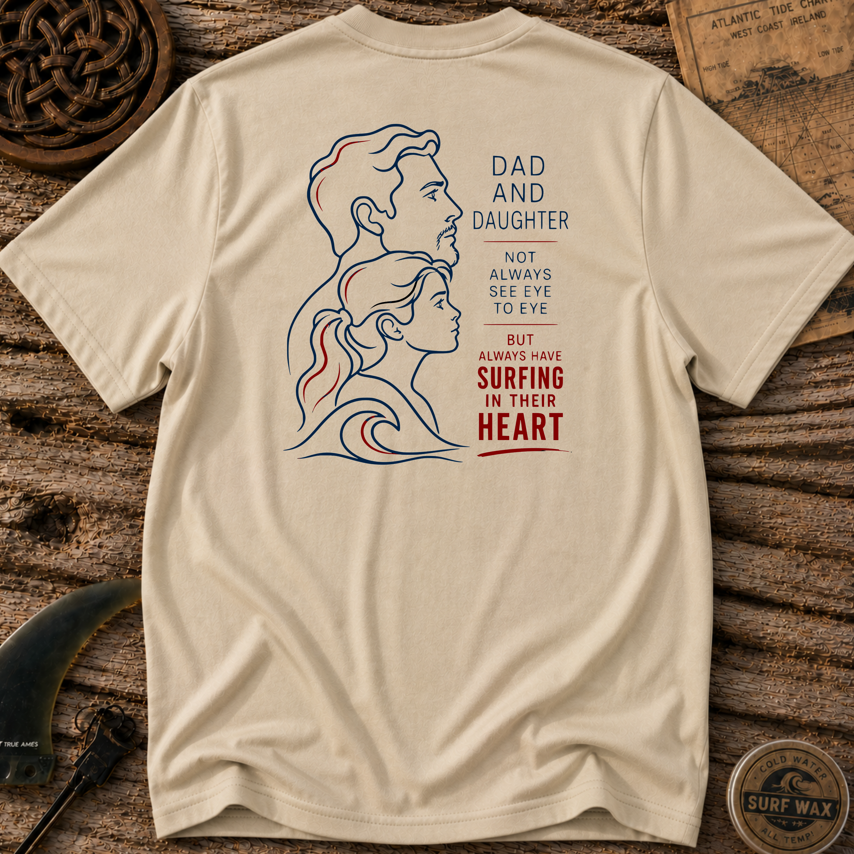 Dad and Daughter Surfing Bonds T-shirt