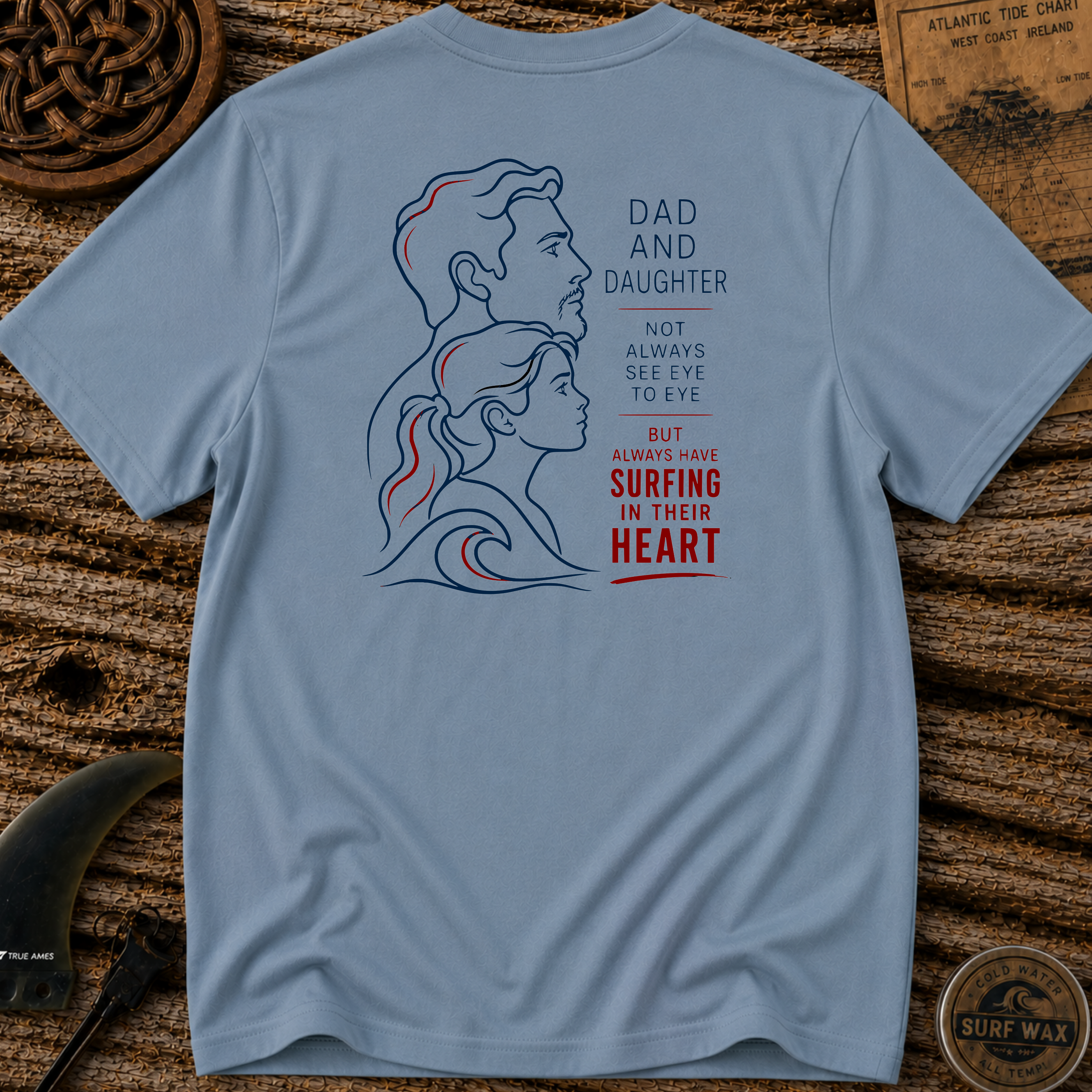 Dad and Daughter Surfing Bonds T-shirt