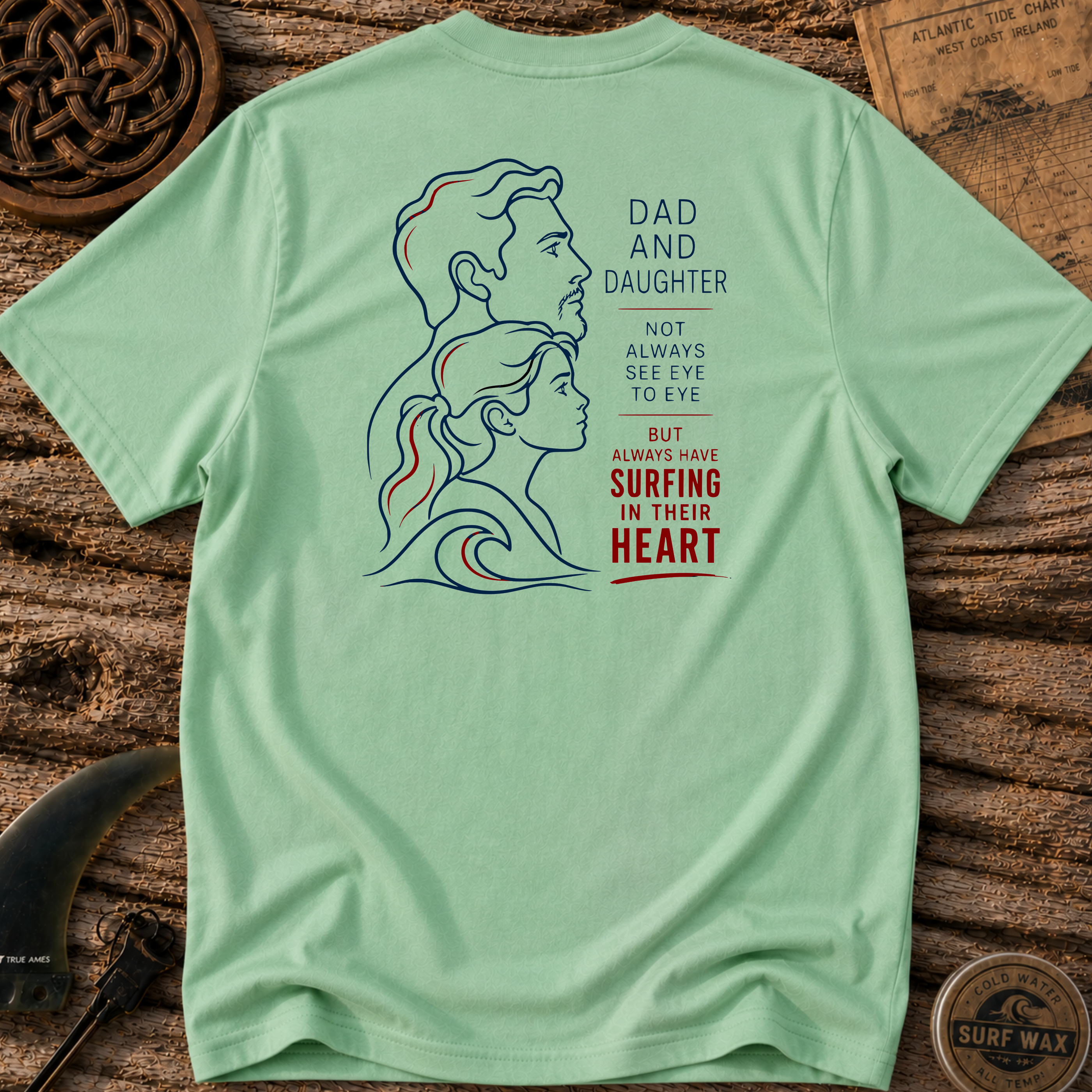 Dad and Daughter Surfing Bonds T-shirt