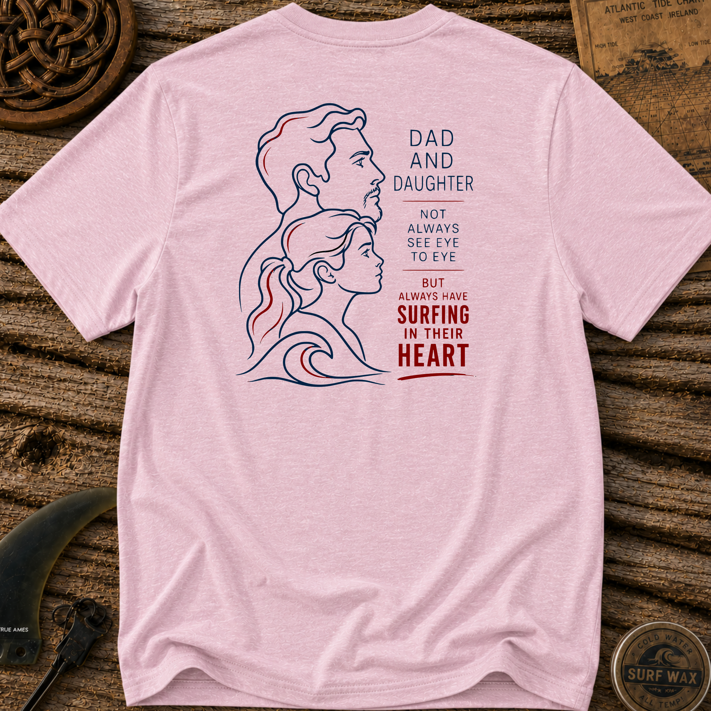 Dad and Daughter Surfing Bonds T-shirt