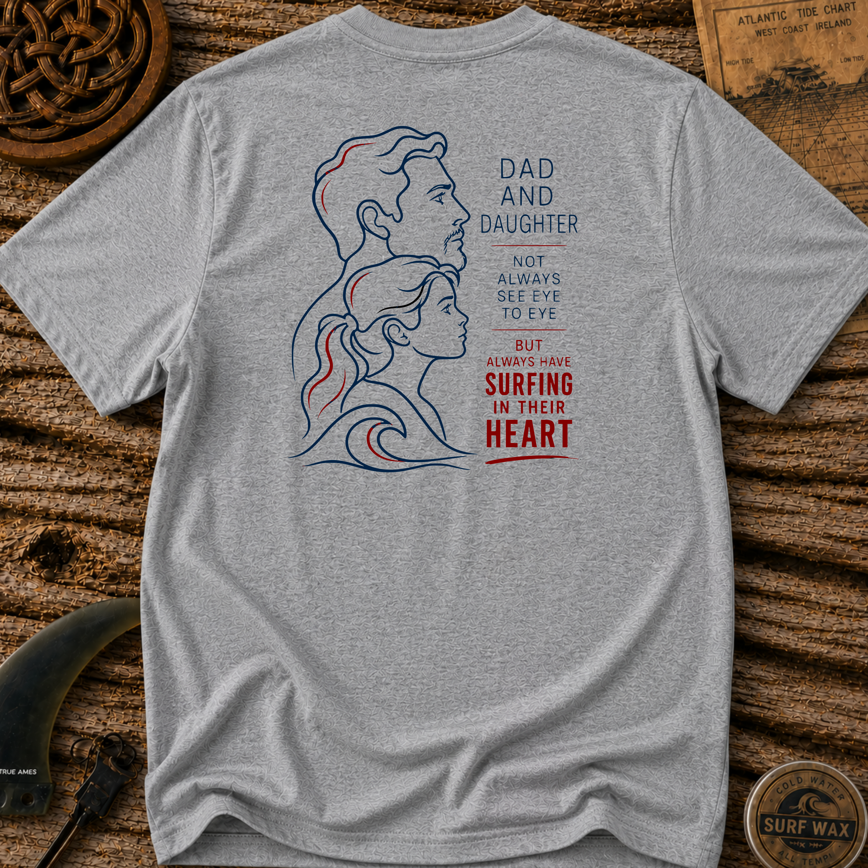 Dad and Daughter Surfing Bonds T-shirt