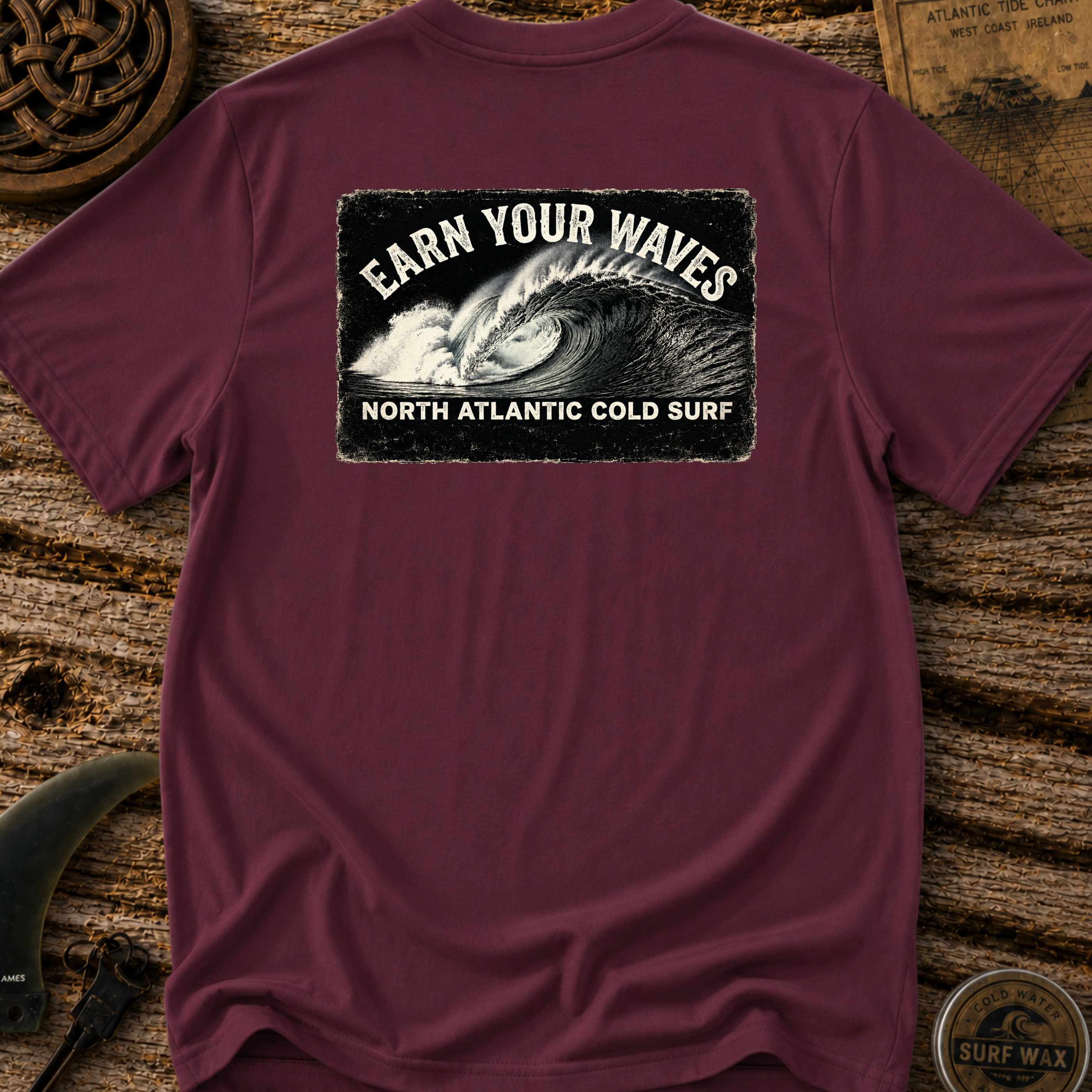 Earn Your Waves Surfing T-shirt